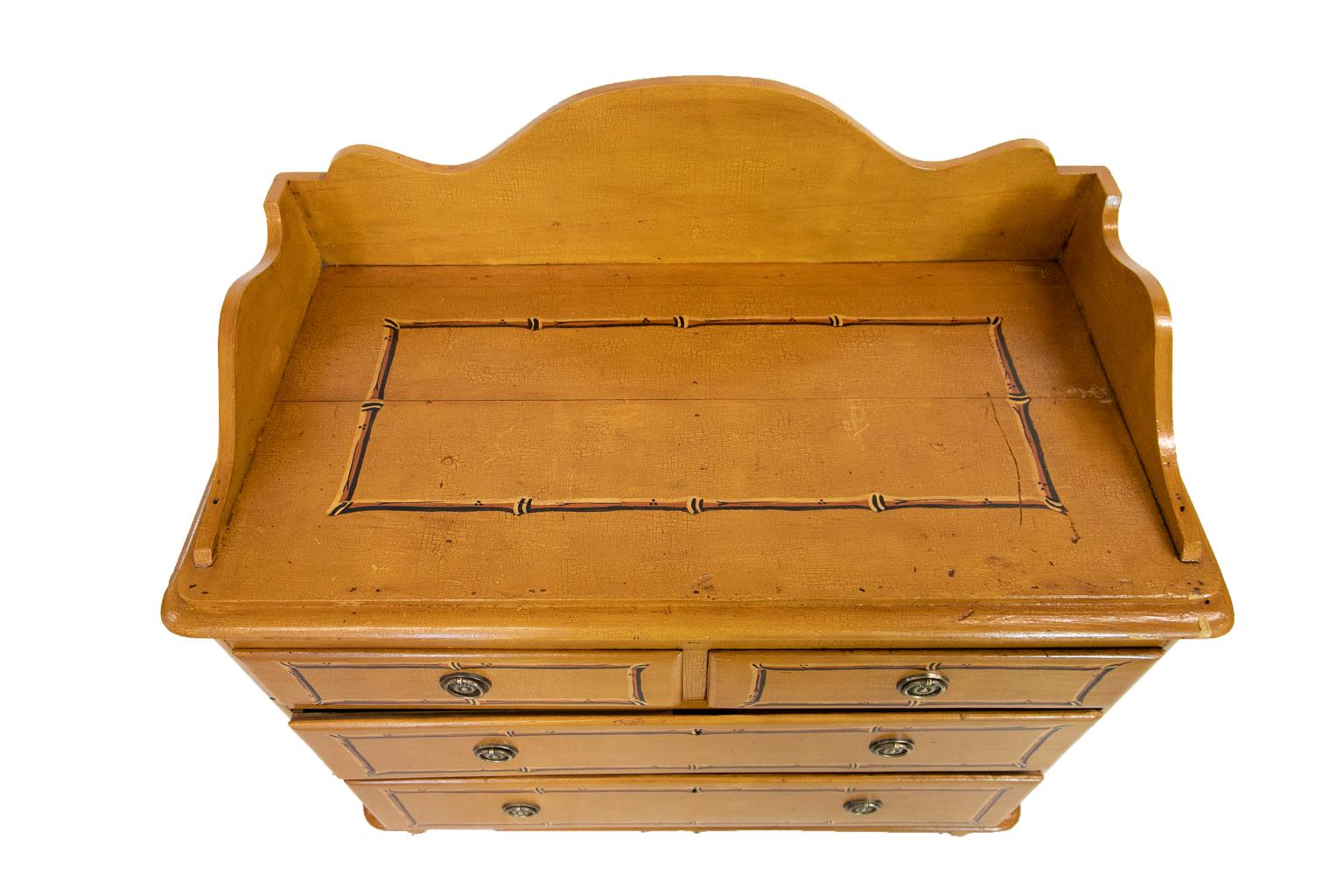 English Faux Bamboo Painted Chest