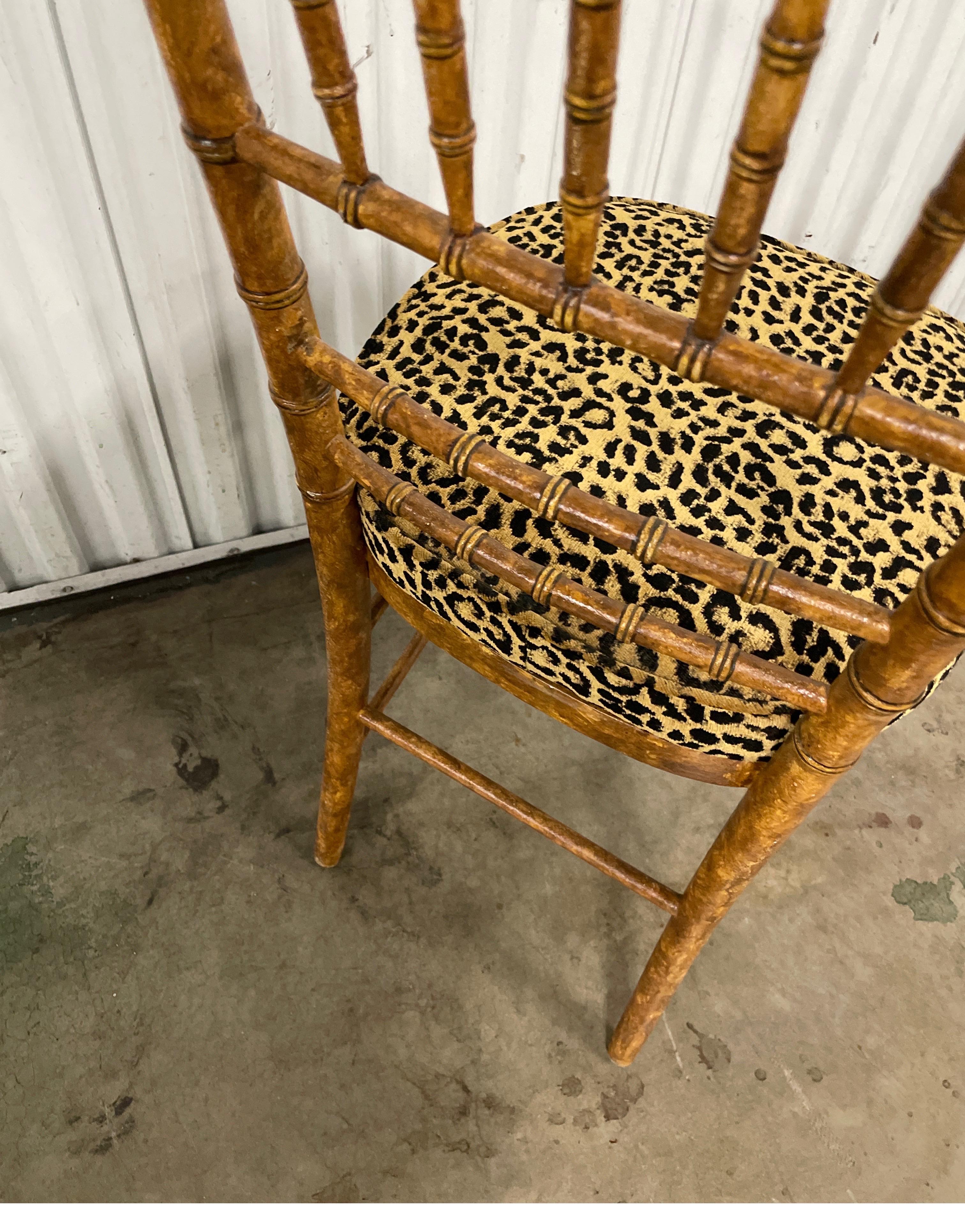 Faux Bamboo Painted Chiavari Style Side Chair For Sale 3