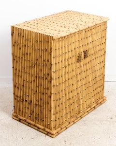 Faux Bamboo Painted Two Door Cabinet