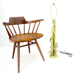 Faux Bamboo Painted Wrought Iron Decorative Table lamp Hollywood Regency MINT