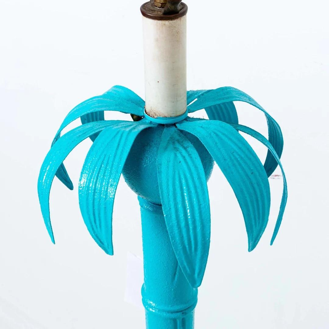 Painted Faux Bamboo Palm Tree Floor Lamp