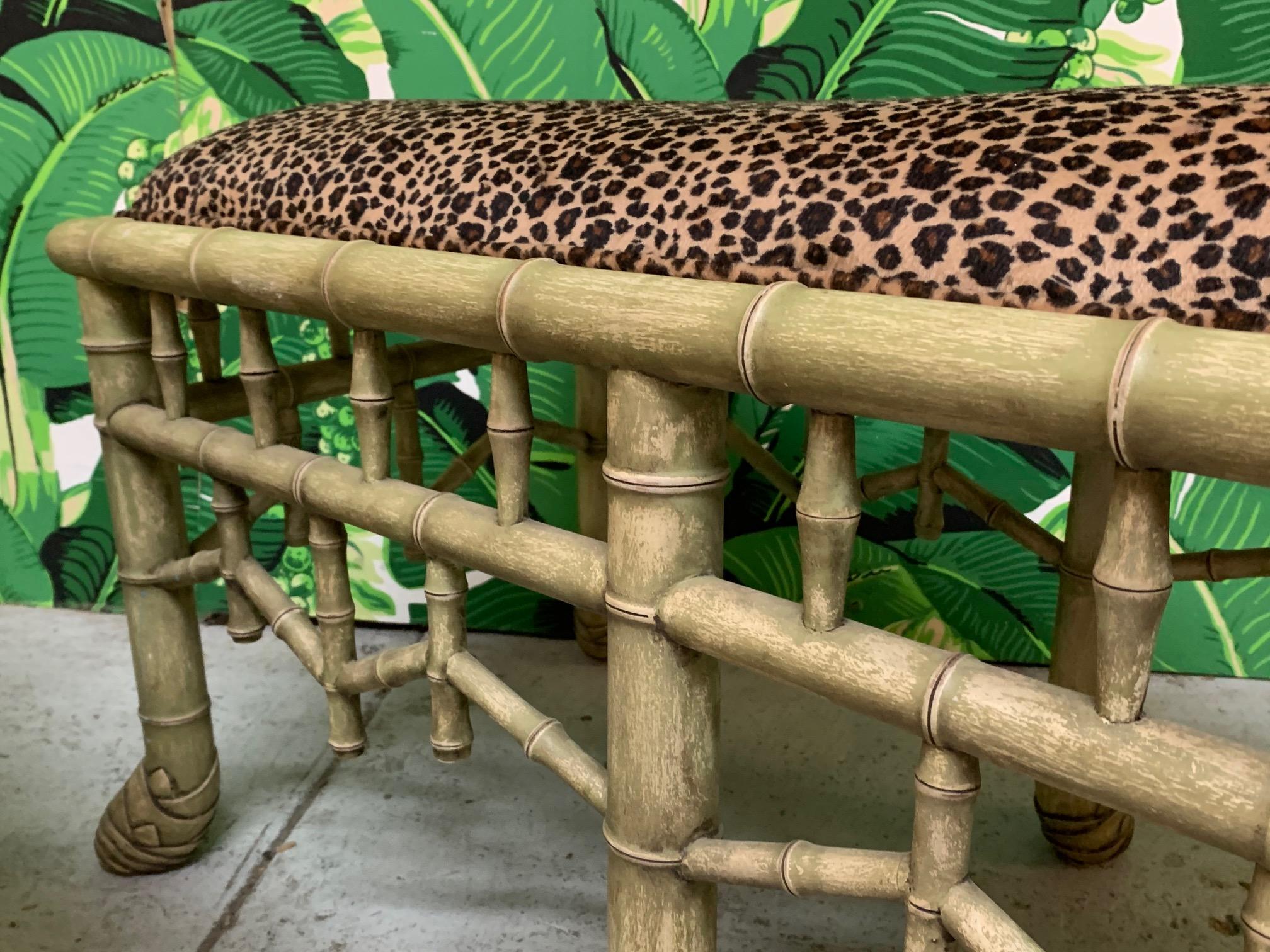 Faux Bamboo Pavilion Style Bench, A Pair In Good Condition In Jacksonville, FL