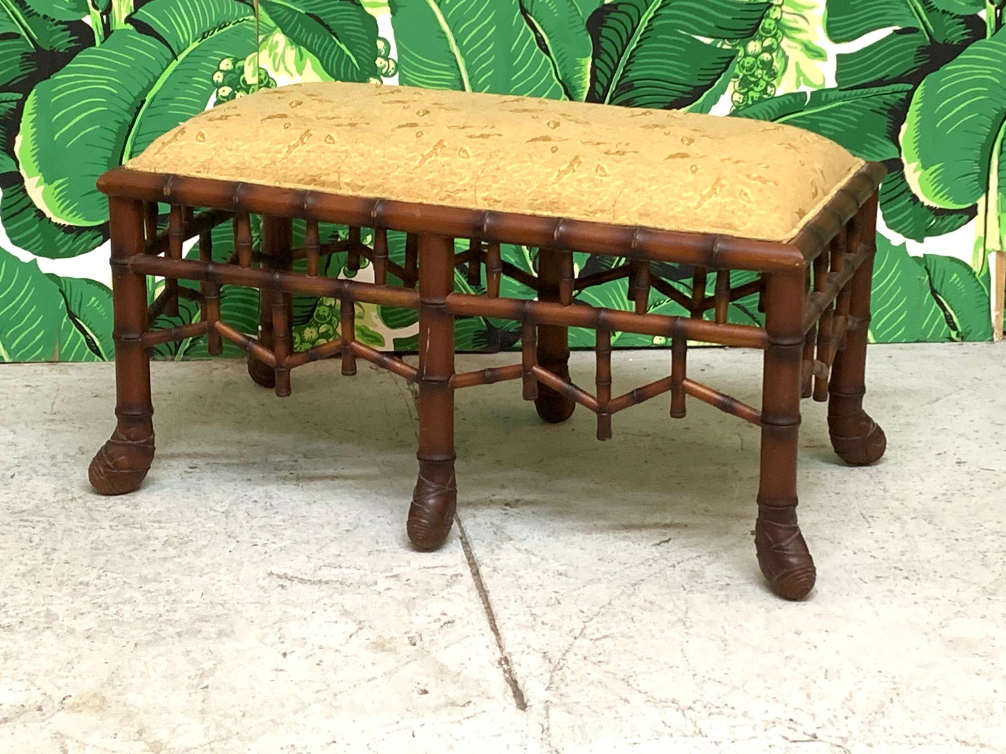 Faux Bamboo Pavilion Style Bench In Good Condition In Jacksonville, FL