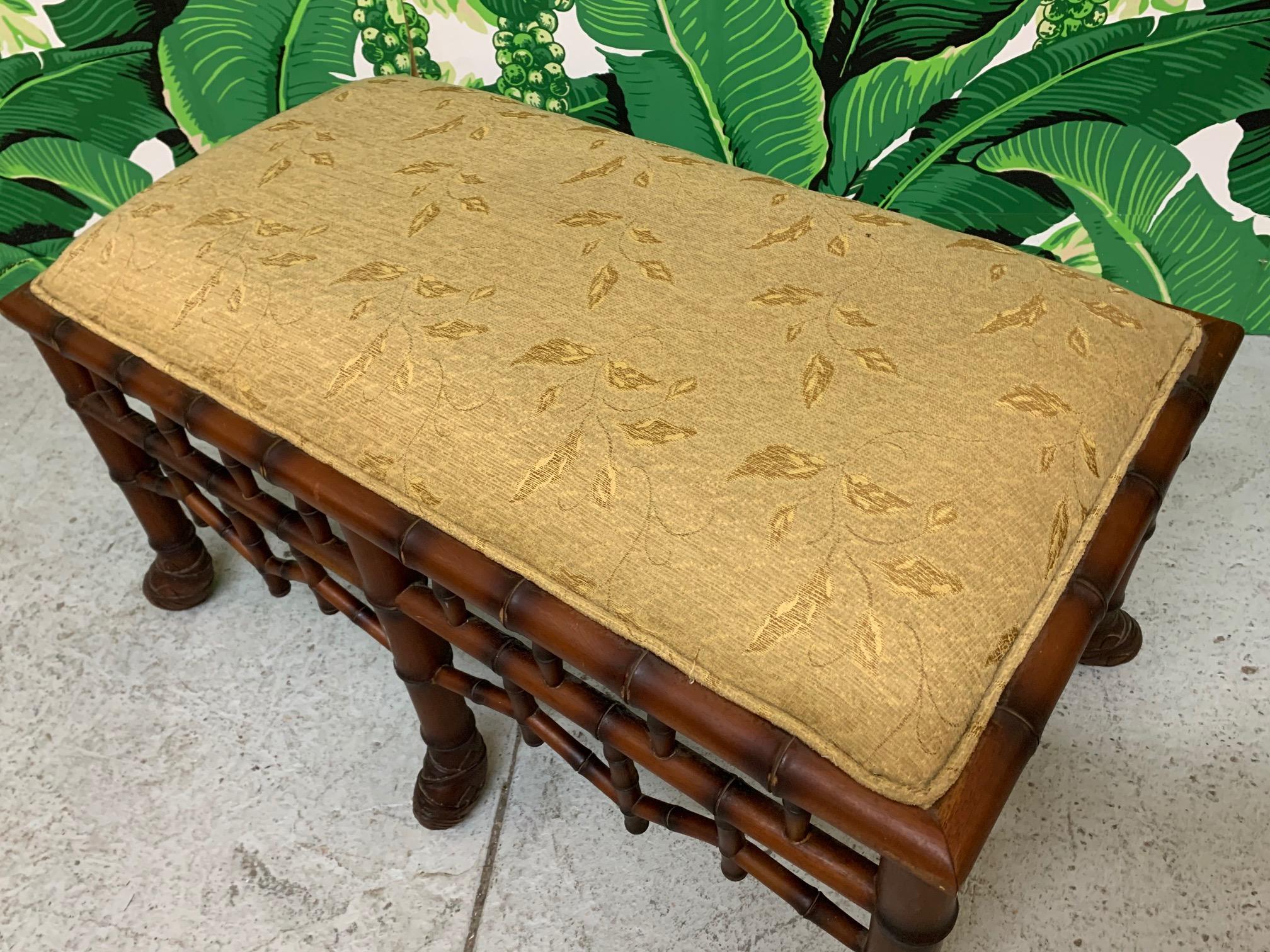 Late 20th Century Faux Bamboo Pavilion Style Bench