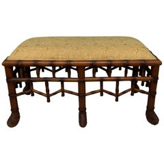 Vintage Faux Bamboo Pavilion Style Bench