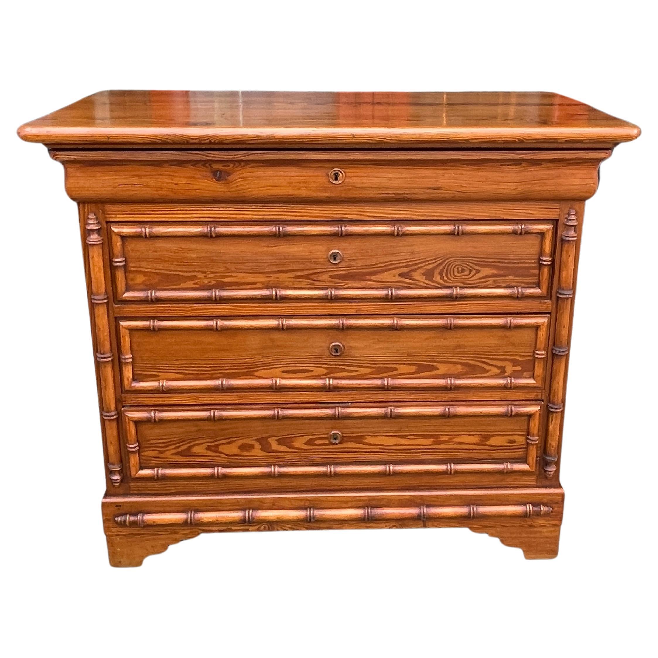 Faux Bamboo Pine Chest Early 20th Century