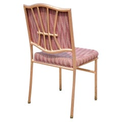 Faux Bamboo Pink Rose Gold Upholstered Banquet Dining Chairs by Shelby Williams