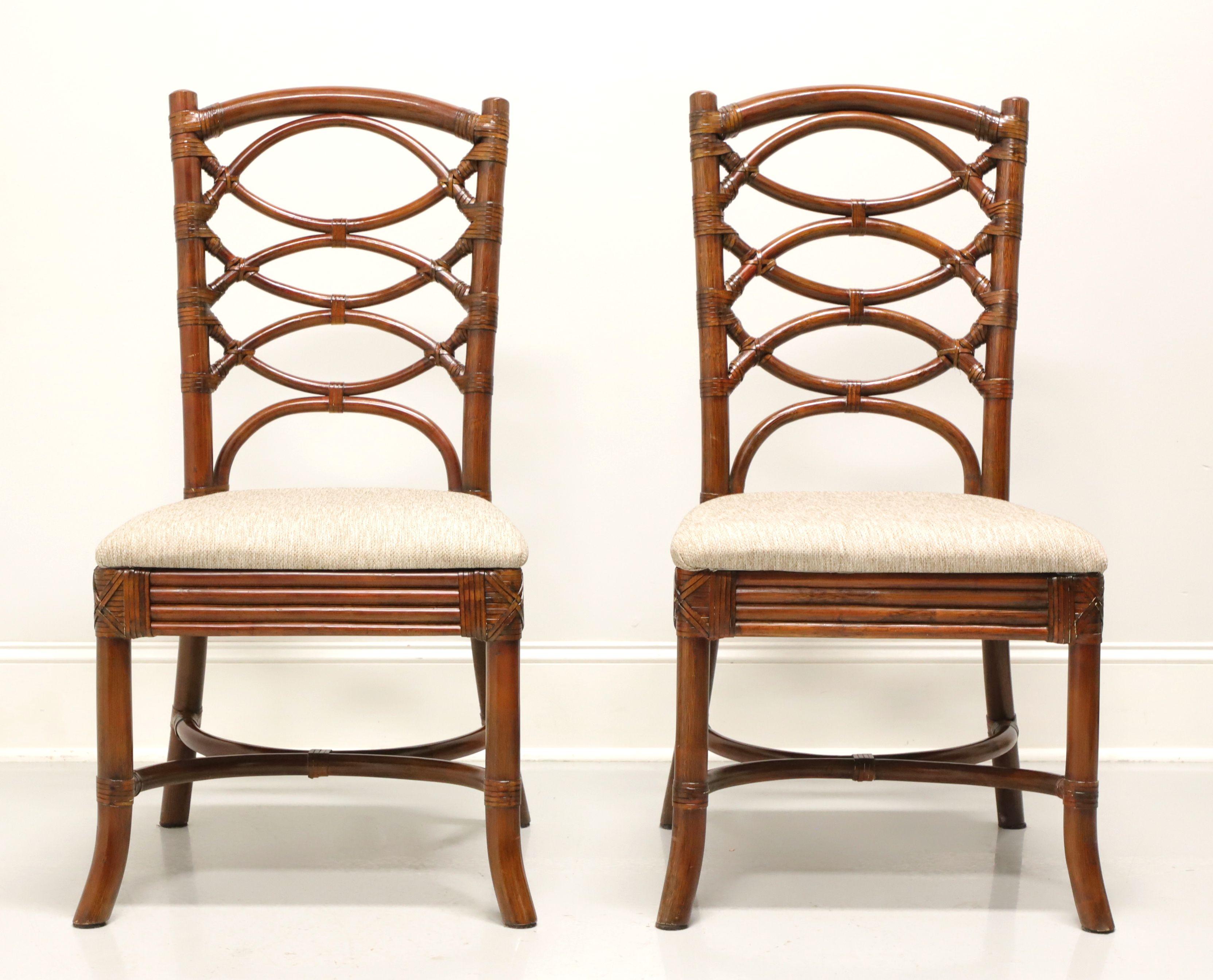 Other Faux Bamboo Rattan Asian Influenced Dining Side Chairs - Pair