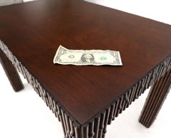 Faux Bamboo Rectangle Walnut Finish Side End Coffee Table