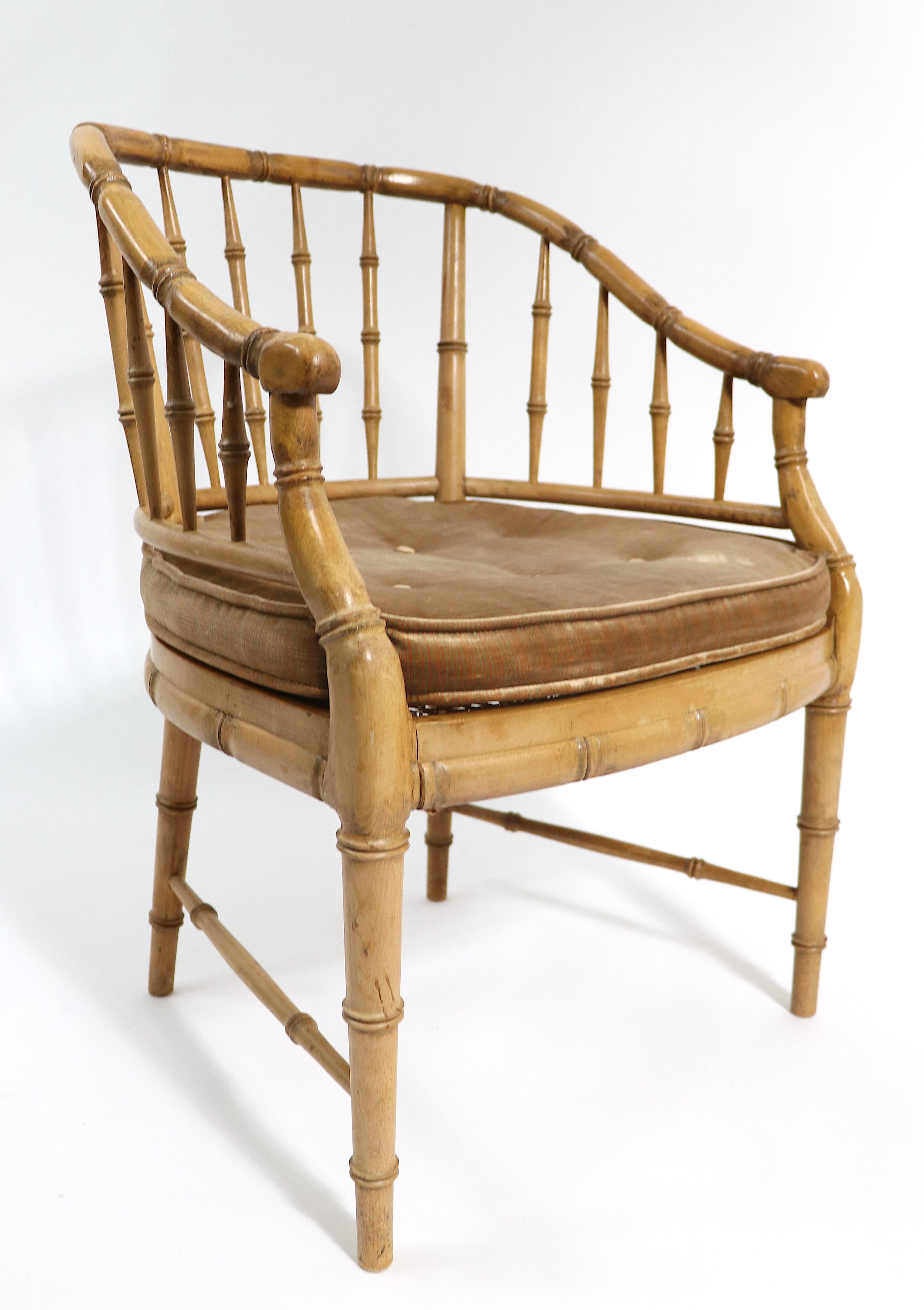 Faux Bamboo Regency Style Chair For Sale 3