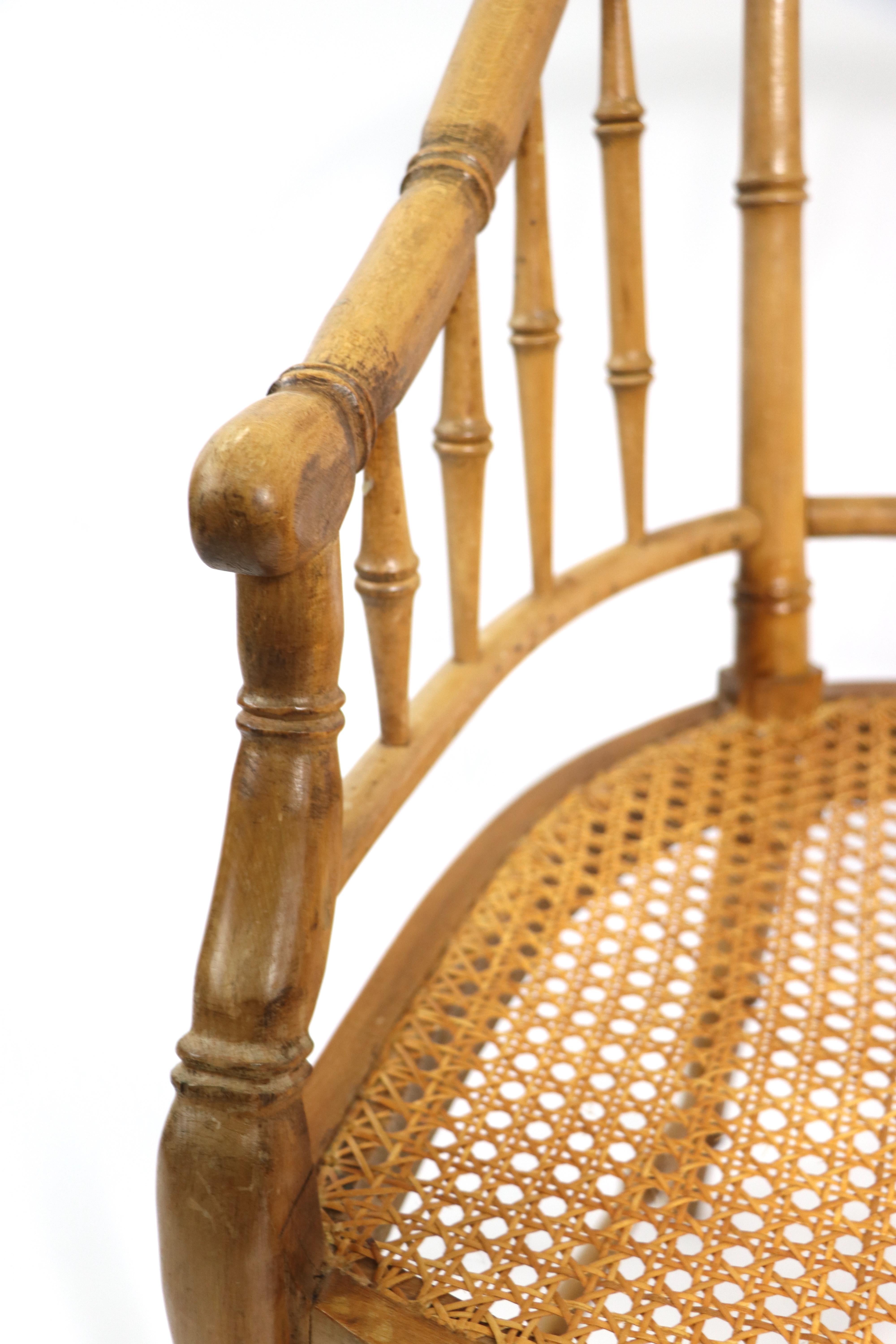 American Faux Bamboo Regency Style Chair For Sale