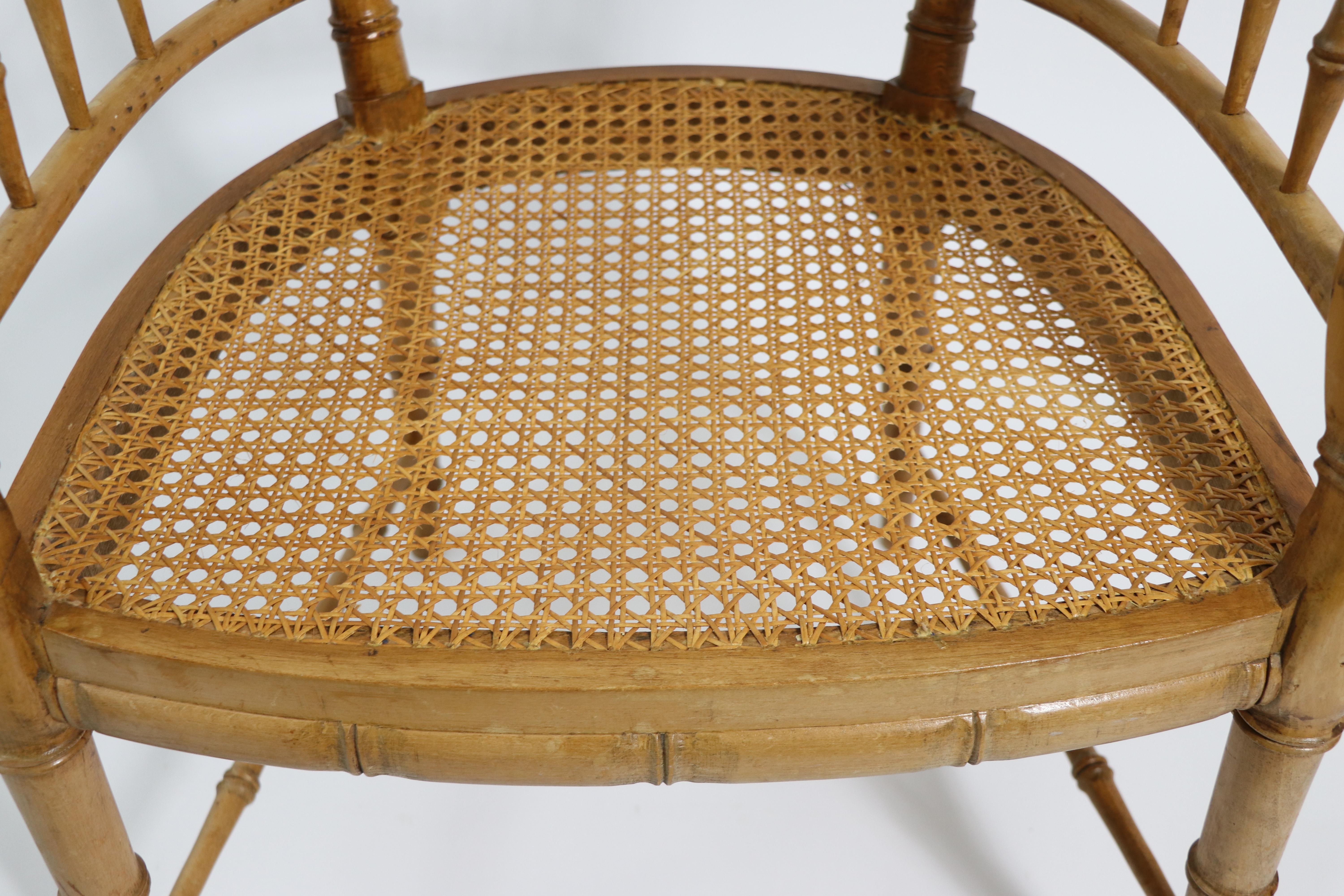 20th Century Faux Bamboo Regency Style Chair For Sale