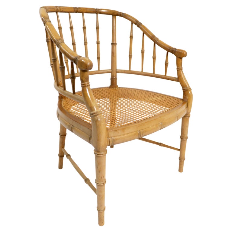 Faux Bamboo Regency Style Chair For Sale at 1stDibs | vintage faux bamboo  furniture