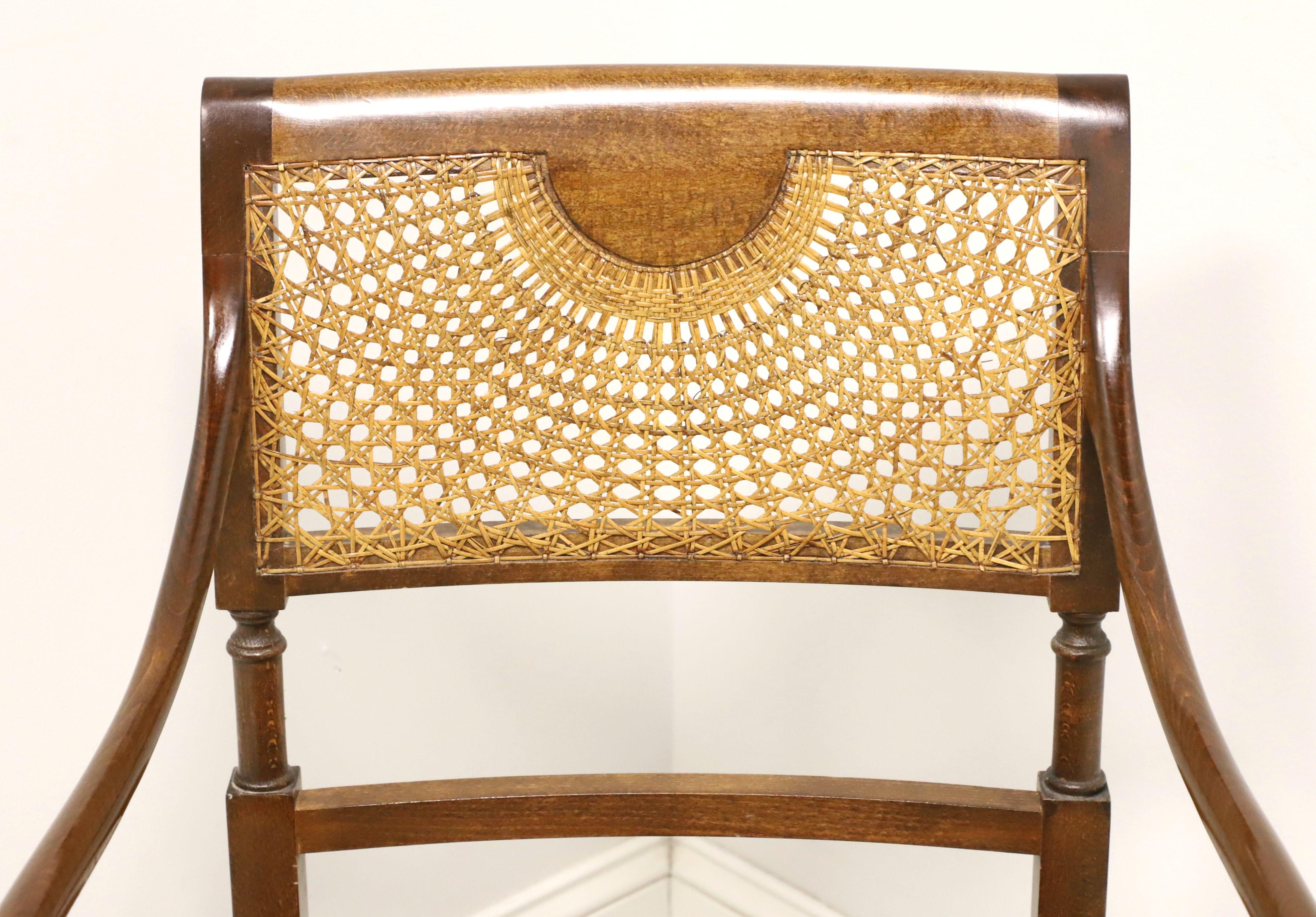 20th Century Faux Bamboo Regency Style Spider Web Cane Armchair