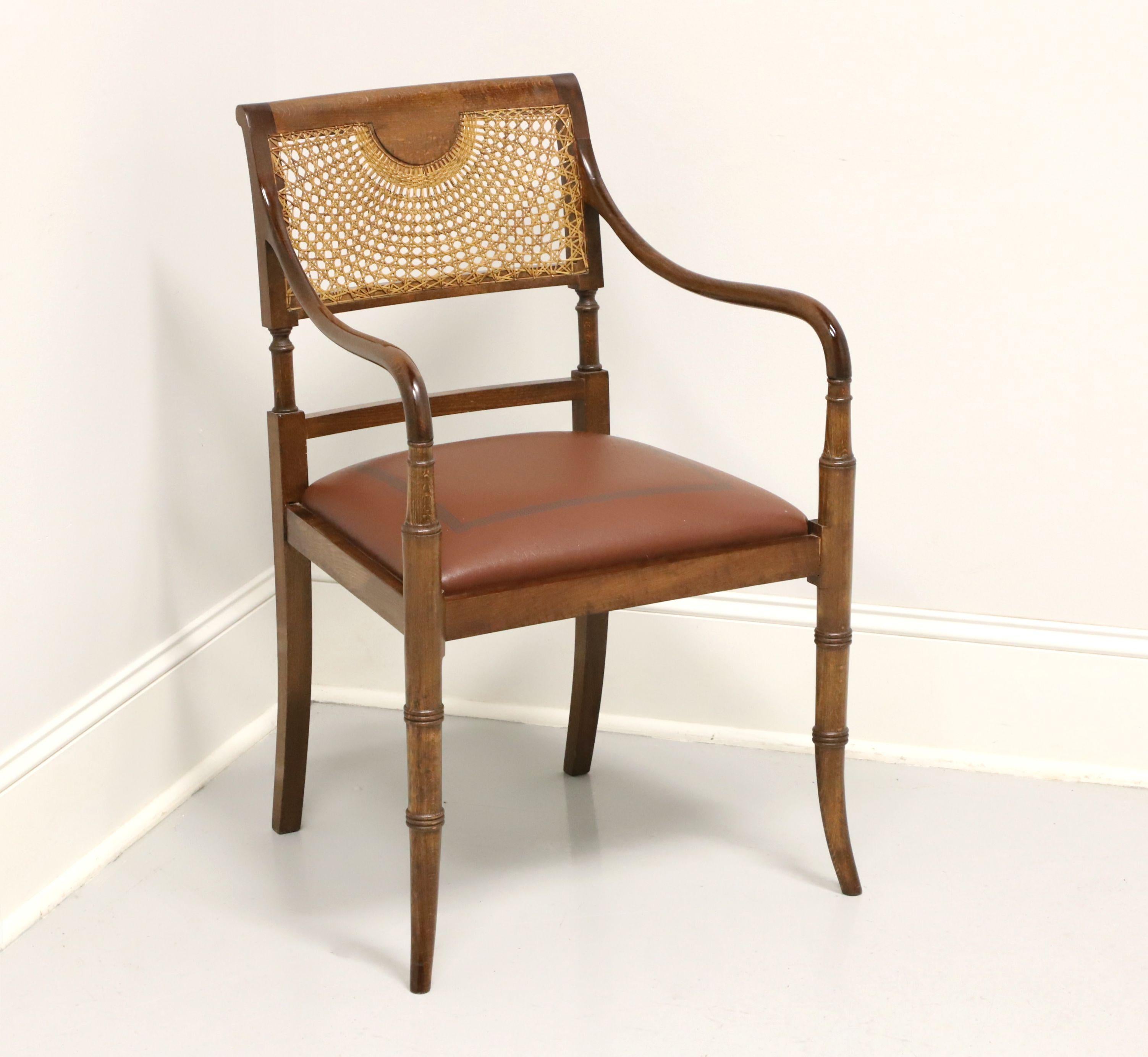 Faux Bamboo Regency Style Spider Web Cane Armchair 3