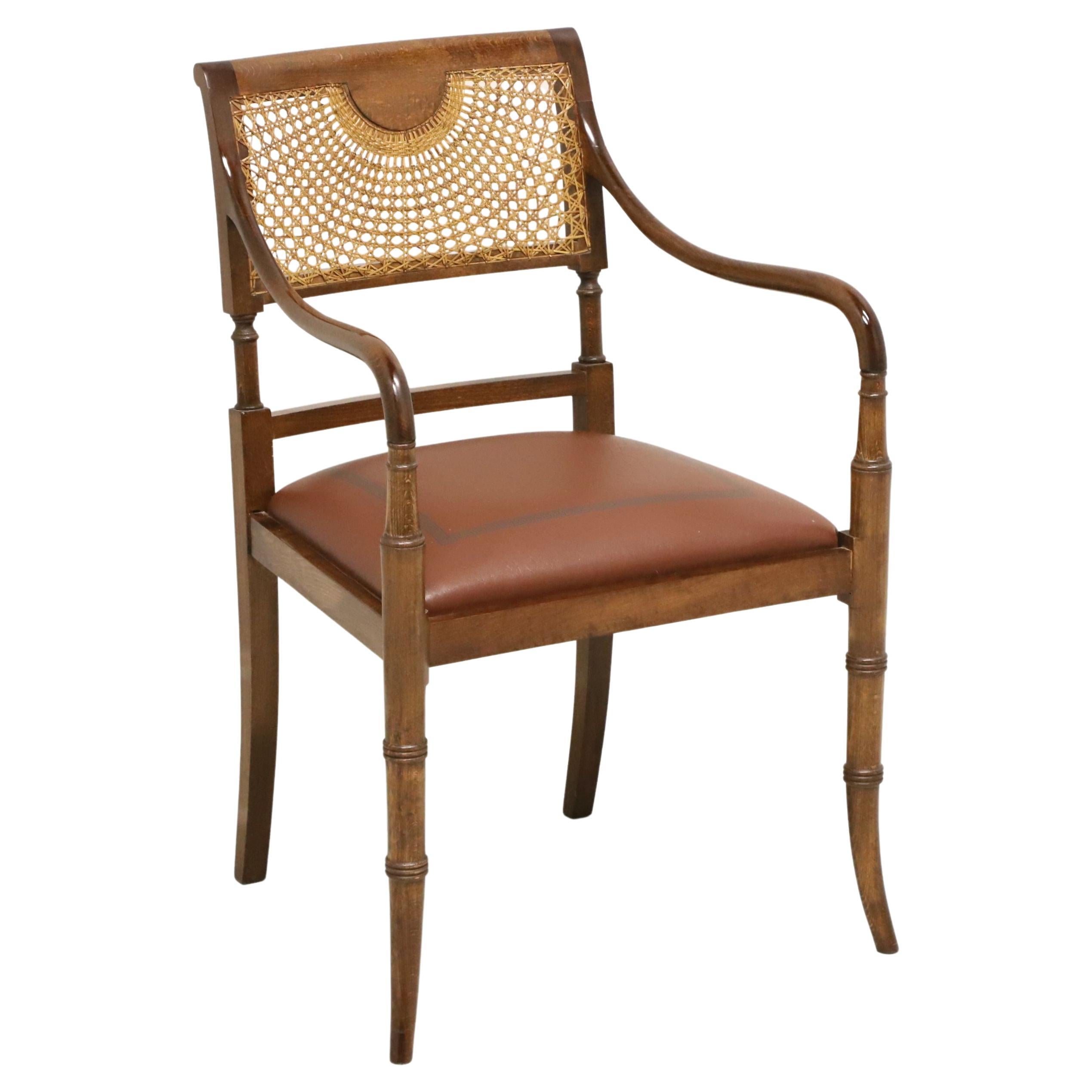 Faux Bamboo Regency Style Spider Web Cane Armchair