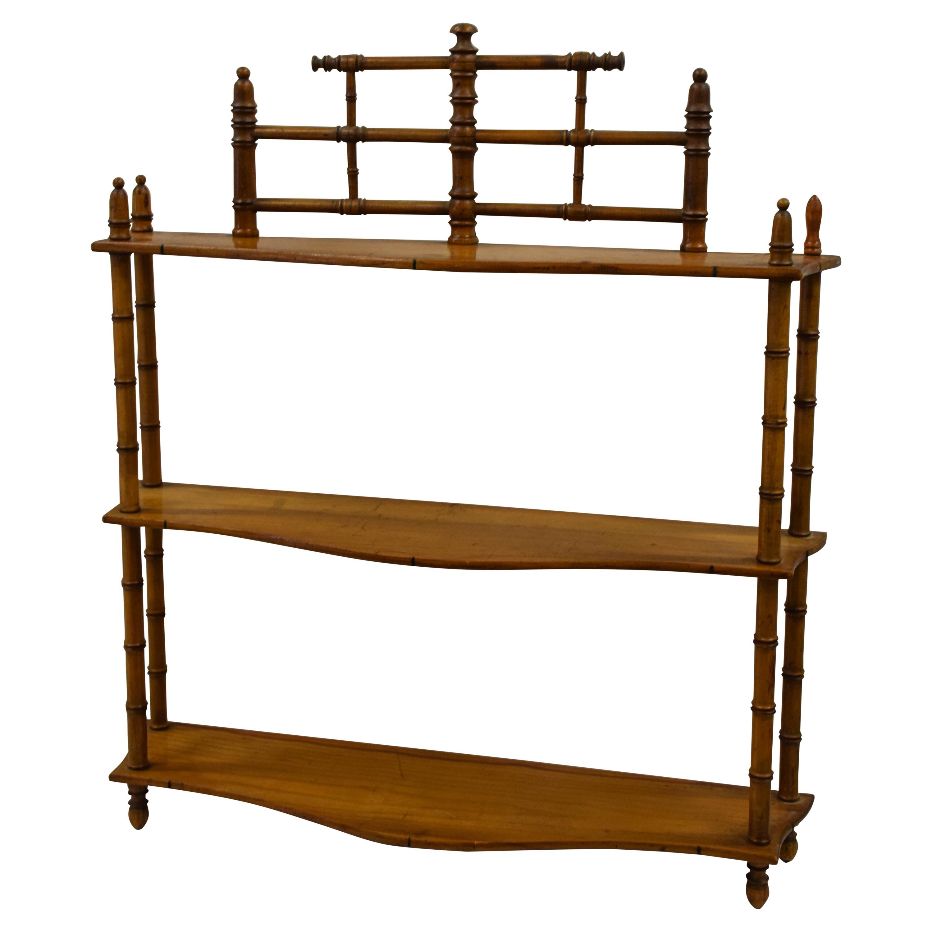 Brass faux bamboo four tier wall mounted shelving at 1stDibs