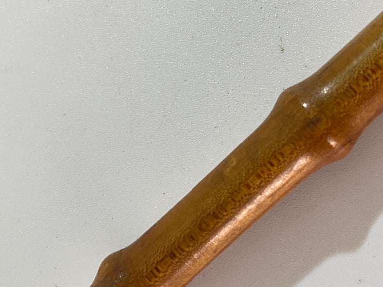 Faux Bamboo Shoe Horn, with Metal and Brass Ornaments, France 1970 For