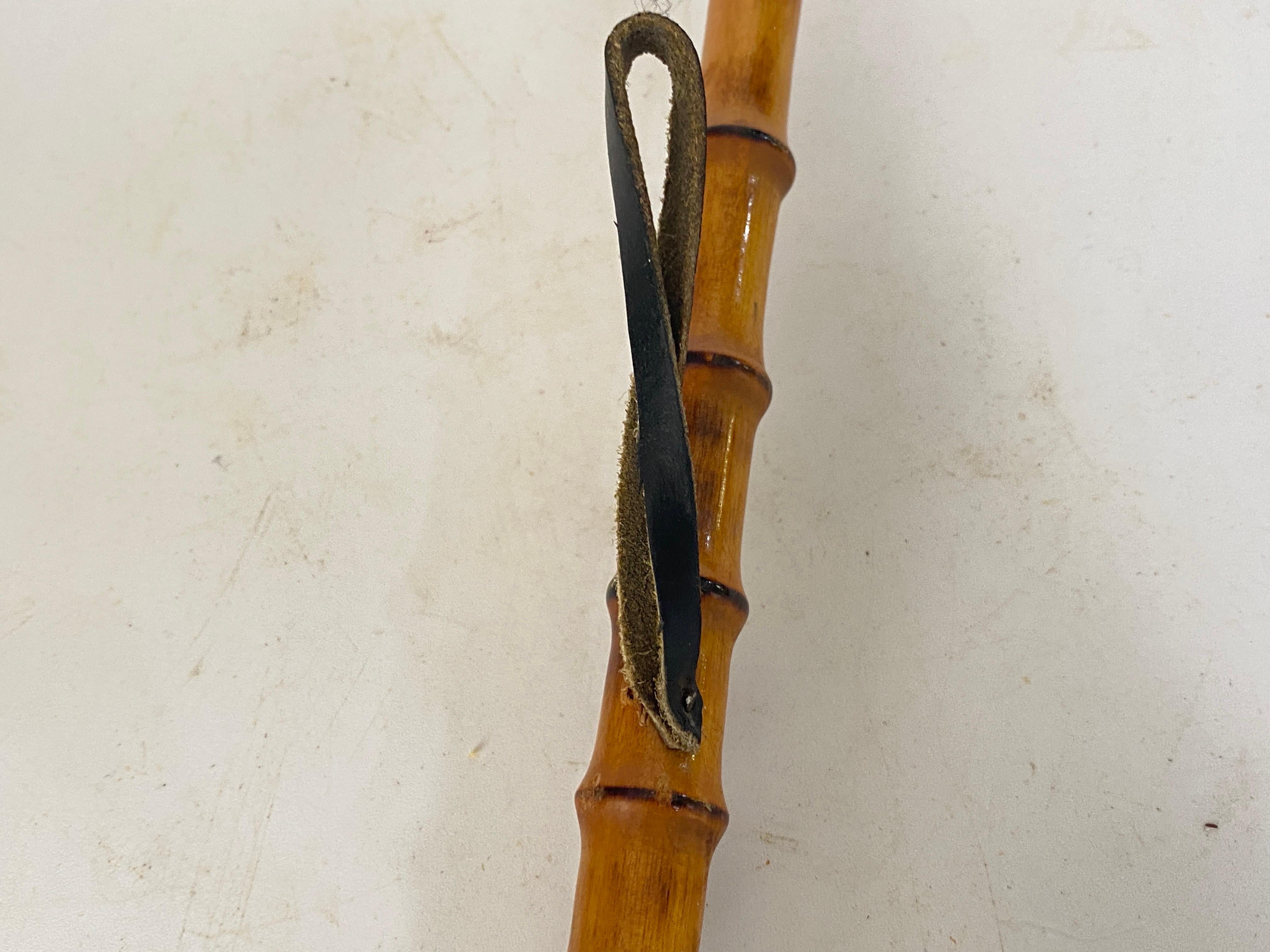 Faux Bamboo Shoe Horn, with Metal and Brass Ornaments, France 1970 In Good Condition For Sale In Auribeau sur Siagne, FR