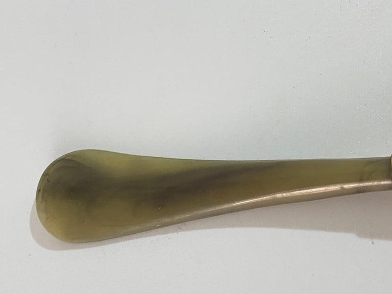 Faux Bamboo Shoe Horn, with Metal and Brass Ornaments, France 1970 For