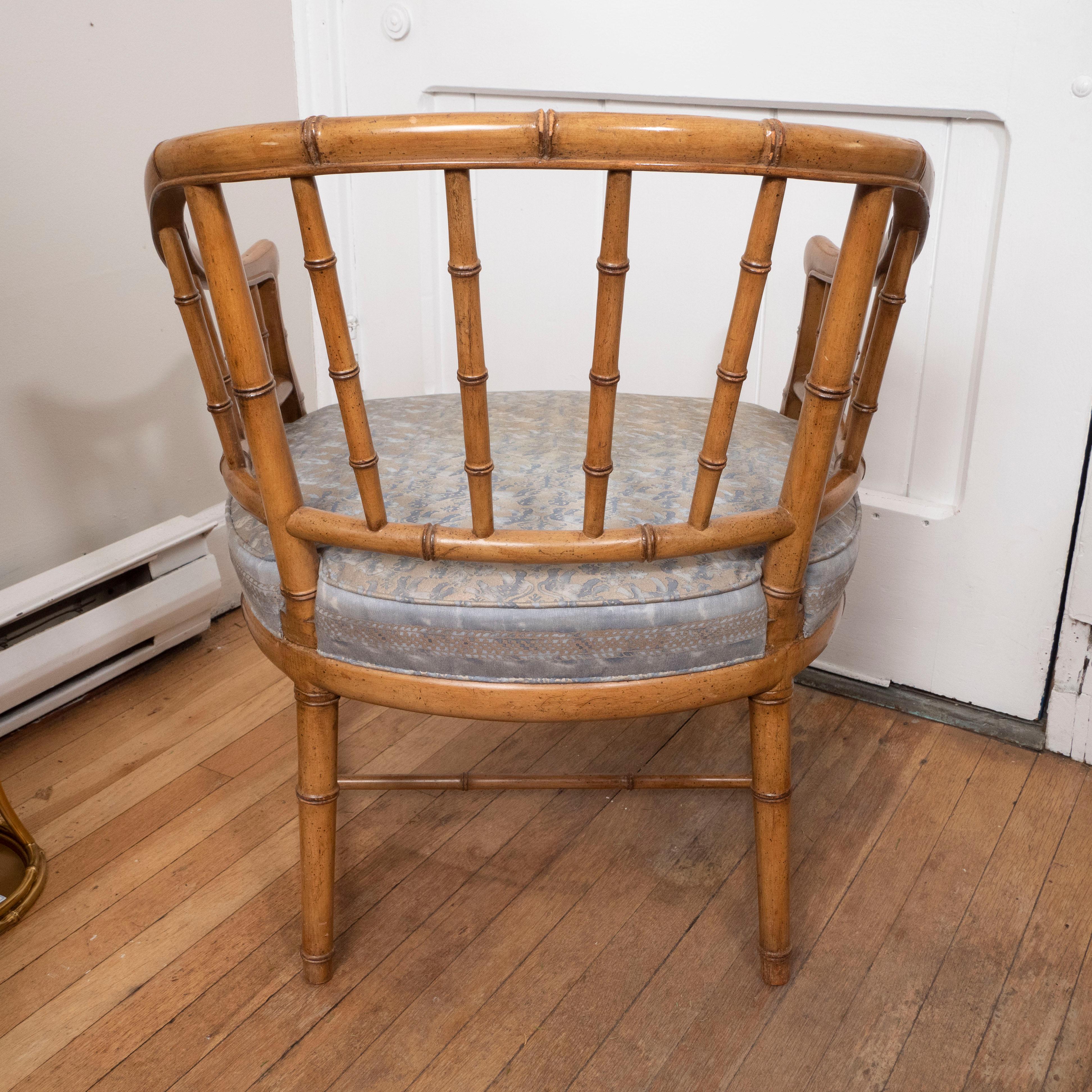 Faux Bamboo Side Chair In Excellent Condition In New York, NY