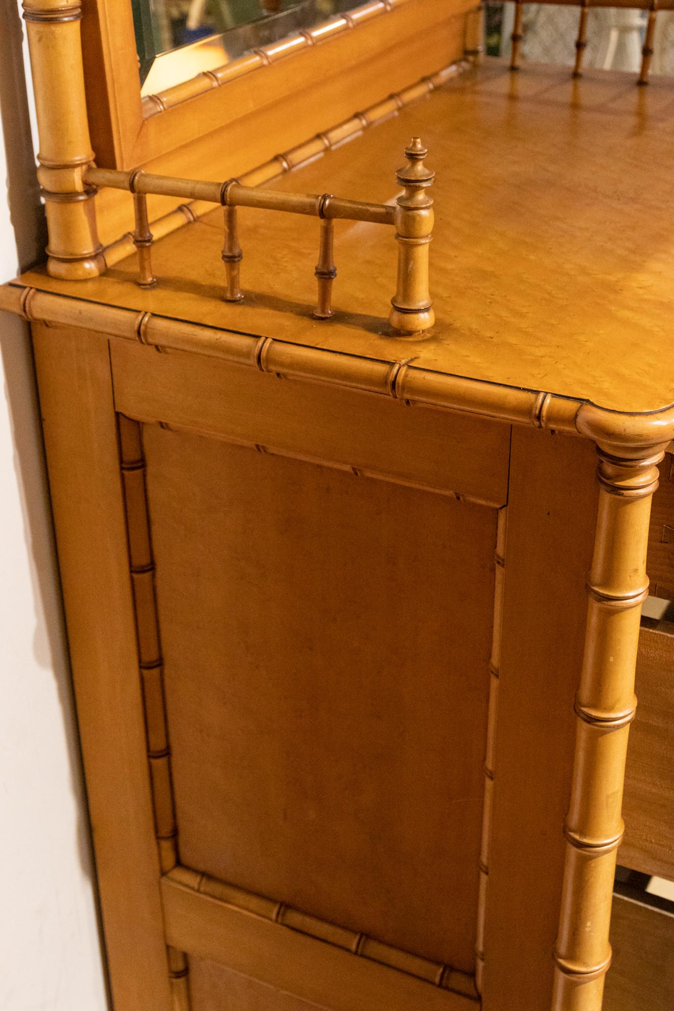 American Faux Bamboo Side Lock Chest by Horner