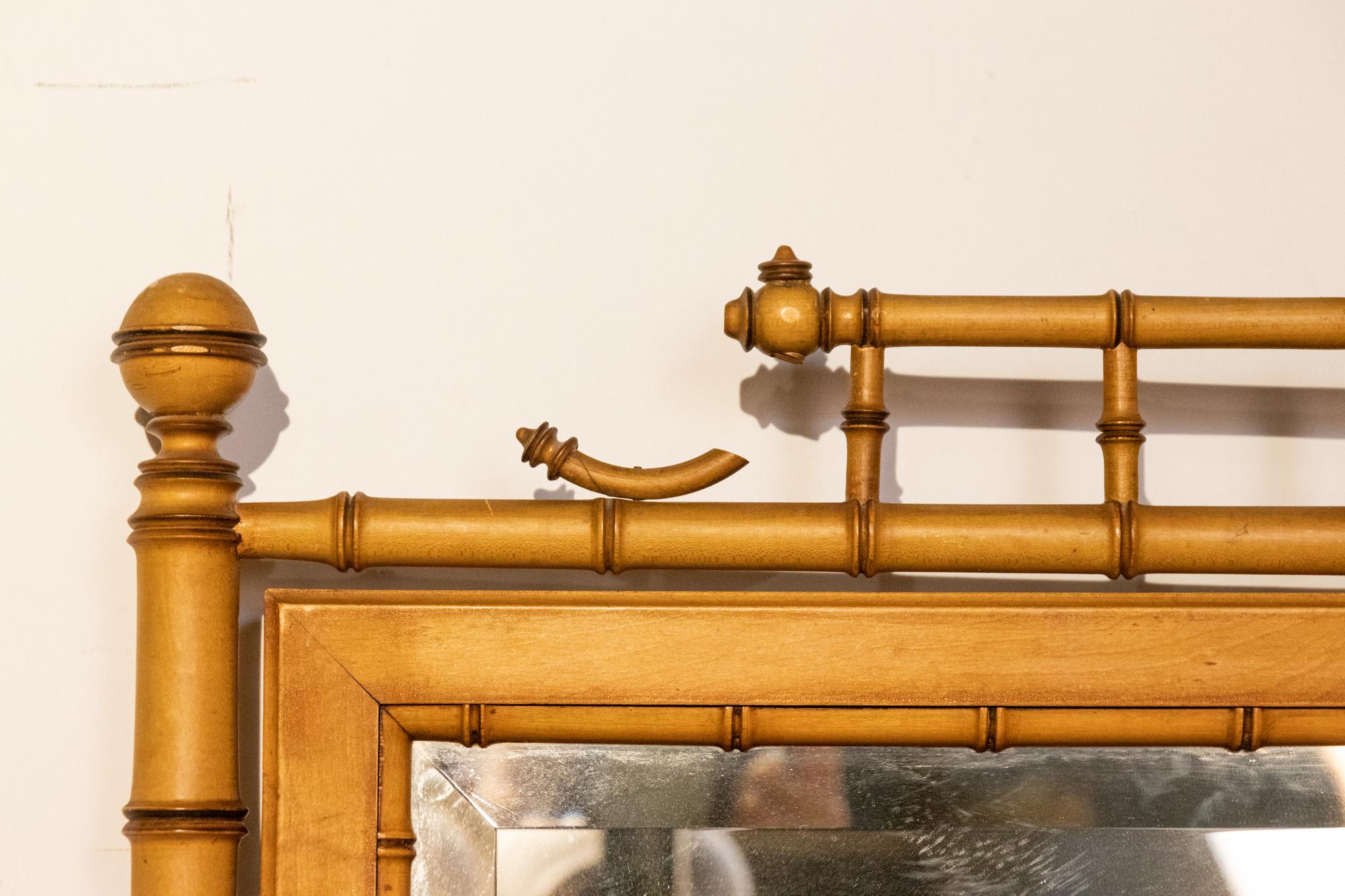 19th Century Faux Bamboo Side Lock Chest by Horner