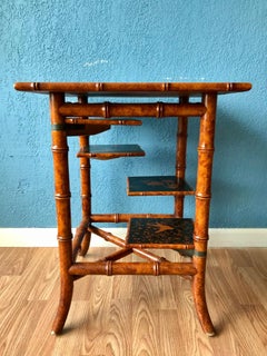 Faux Bamboo Side Table