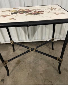 1950s Faux Bamboo Side Table with Porcelain Tile Top, Italy