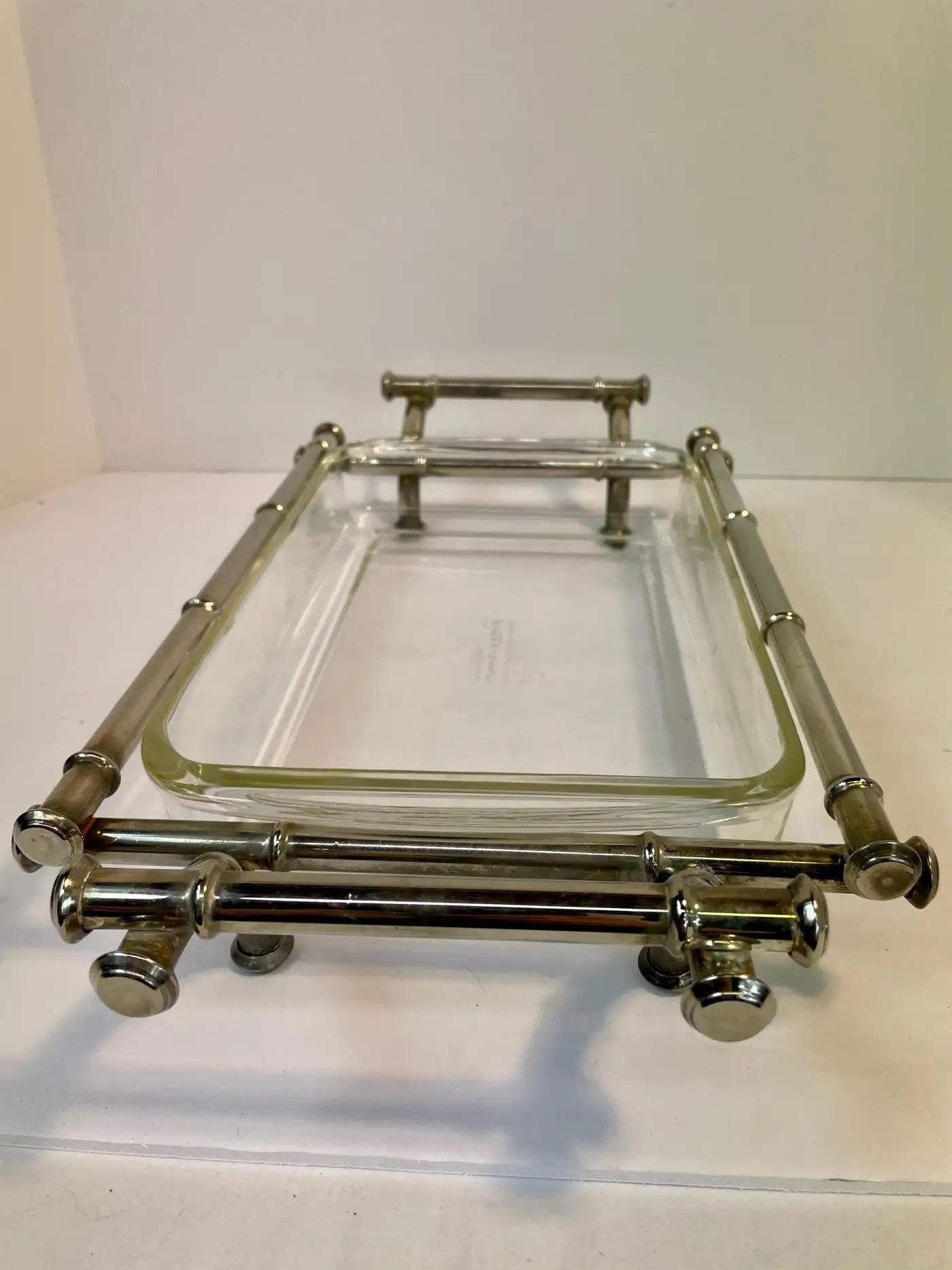 Italian Faux Bamboo Silver Plate Chafing Dish