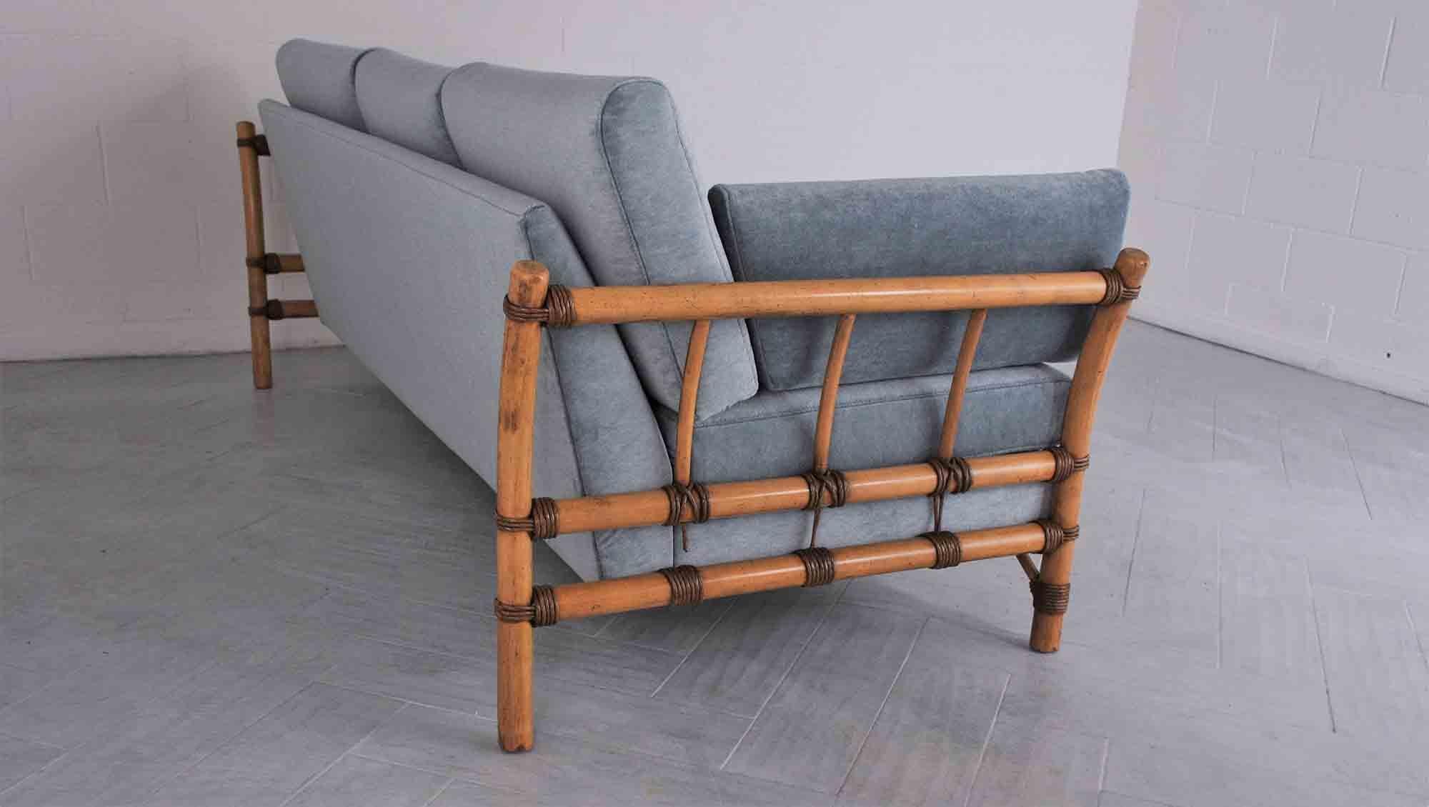 Vintage 1970s Faux Bamboo Sofa  3