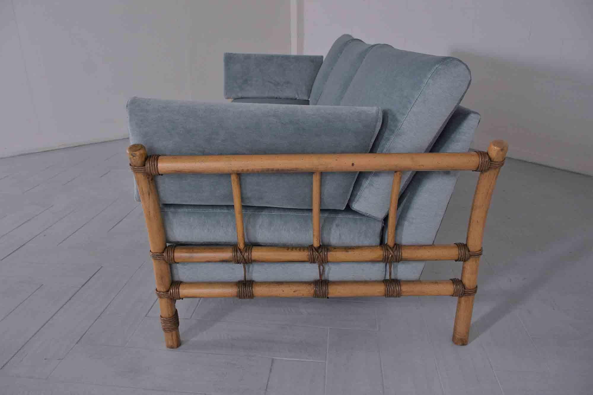 Vintage 1970s Faux Bamboo Sofa  5