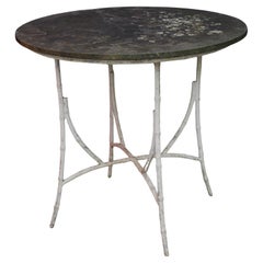 Faux Bamboo Stone Top Garden Table, Circa 1940's