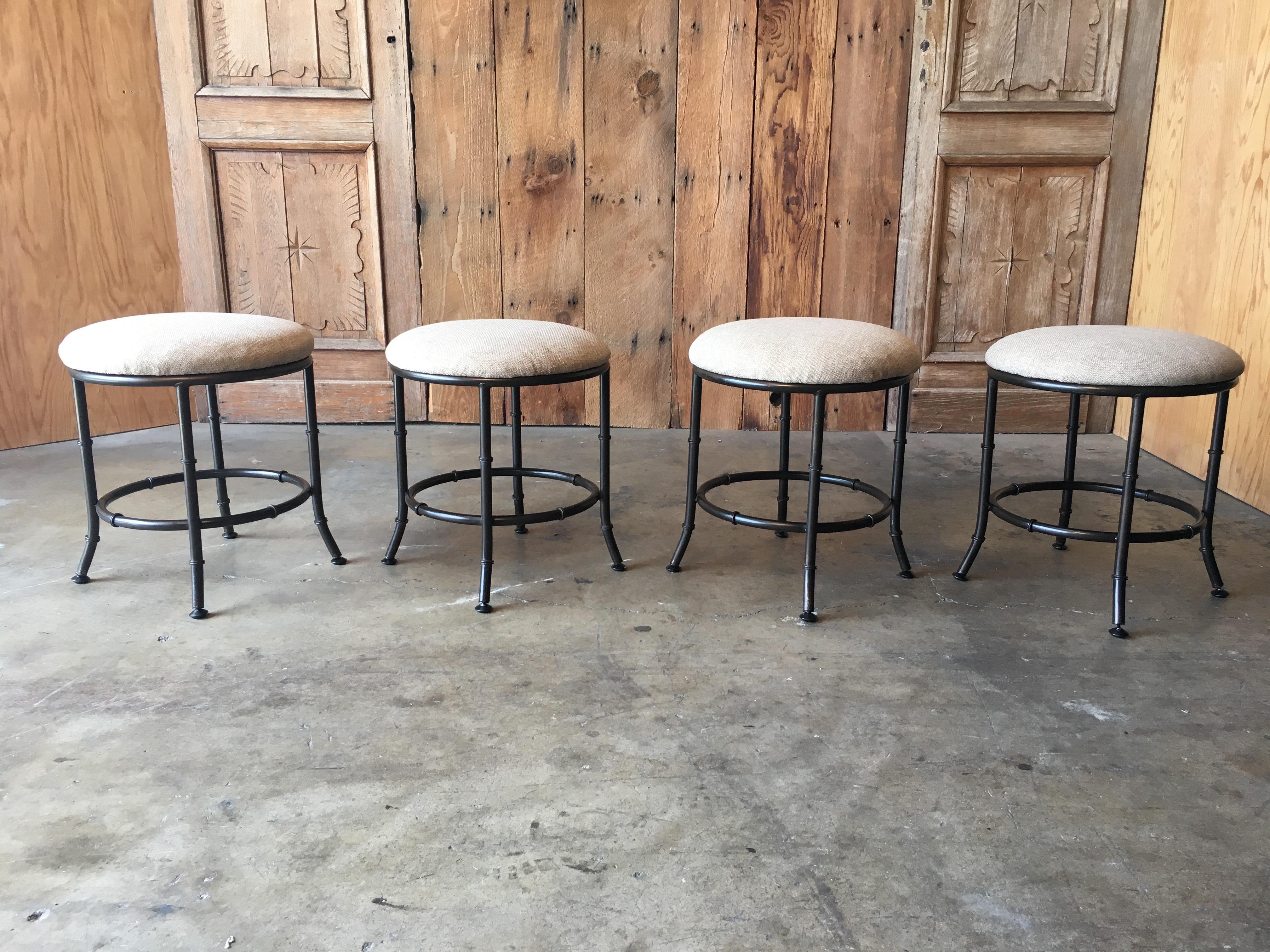 Faux Bamboo Stools Set of Four 4
