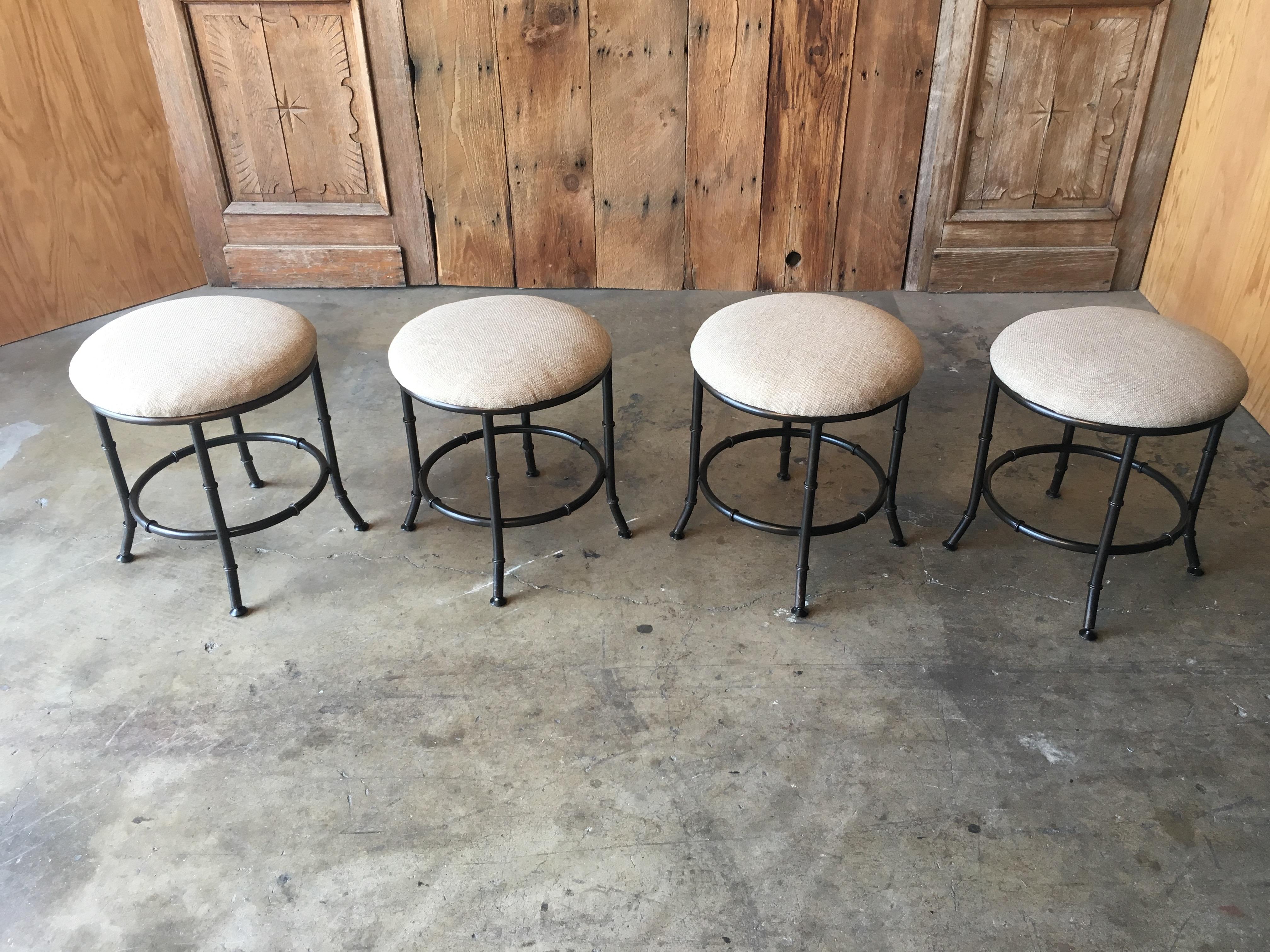 Faux Bamboo Stools Set of Four 6