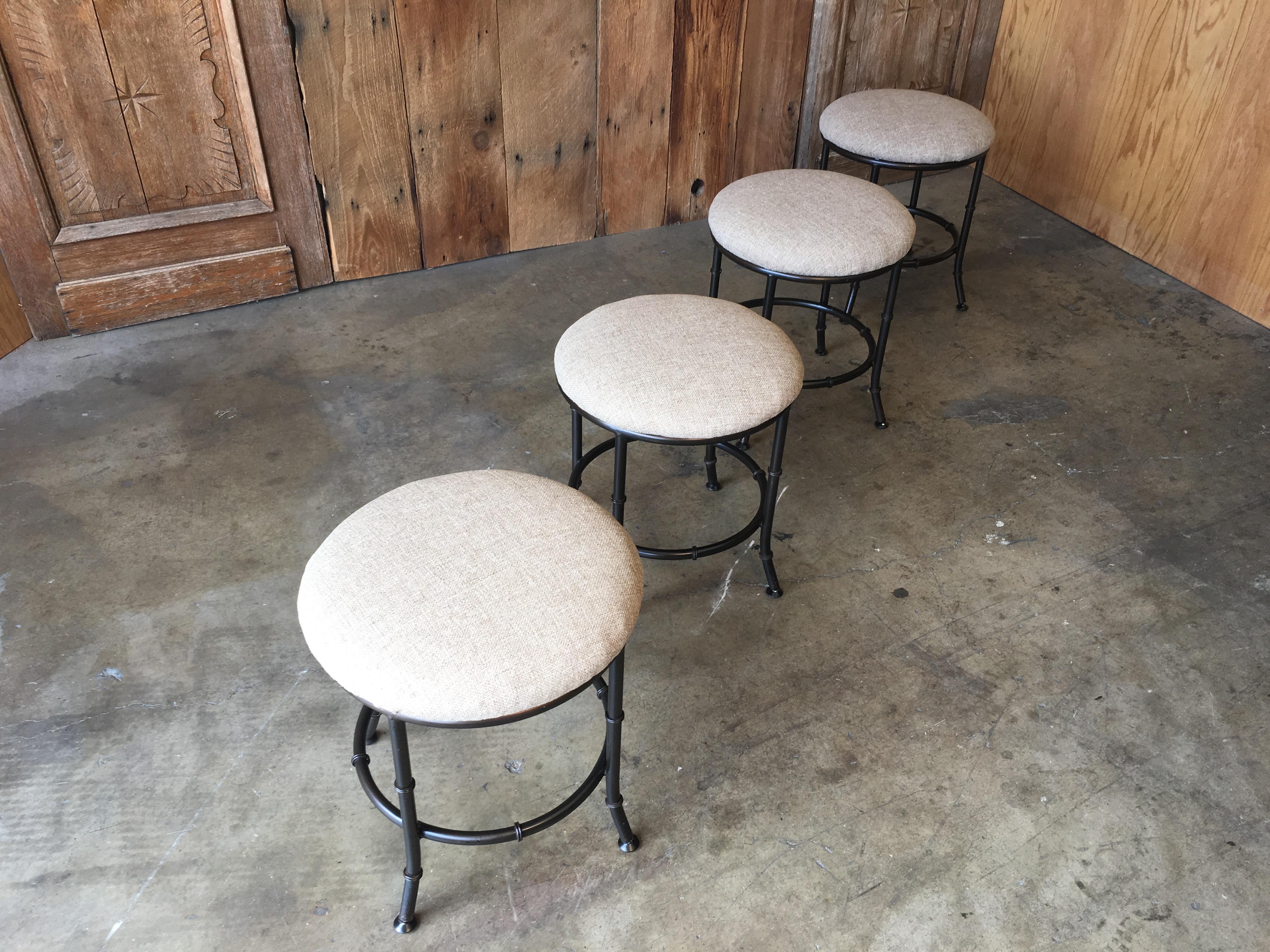 Faux Bamboo Stools Set of Four 7