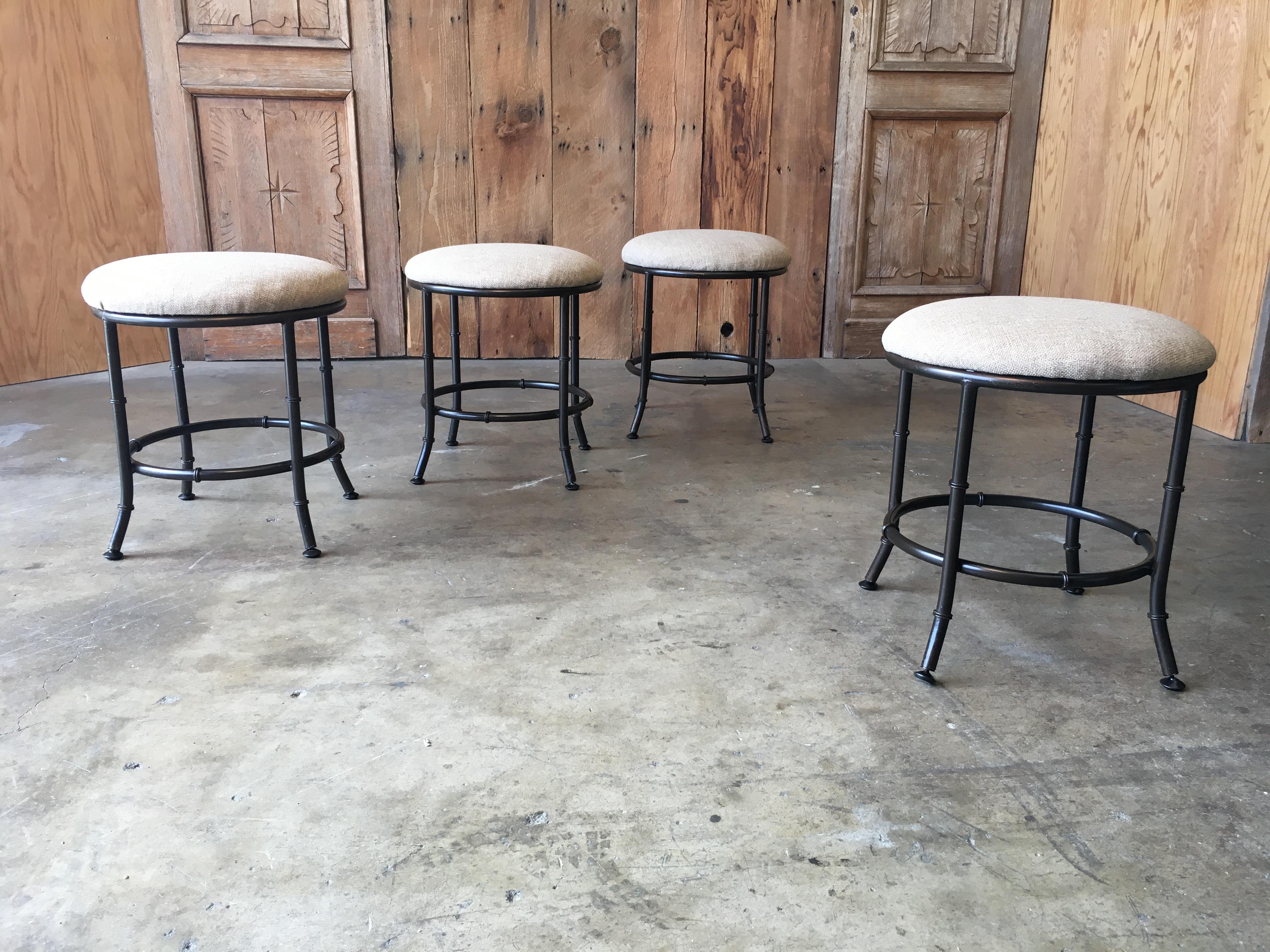 Faux Bamboo Stools Set of Four 8