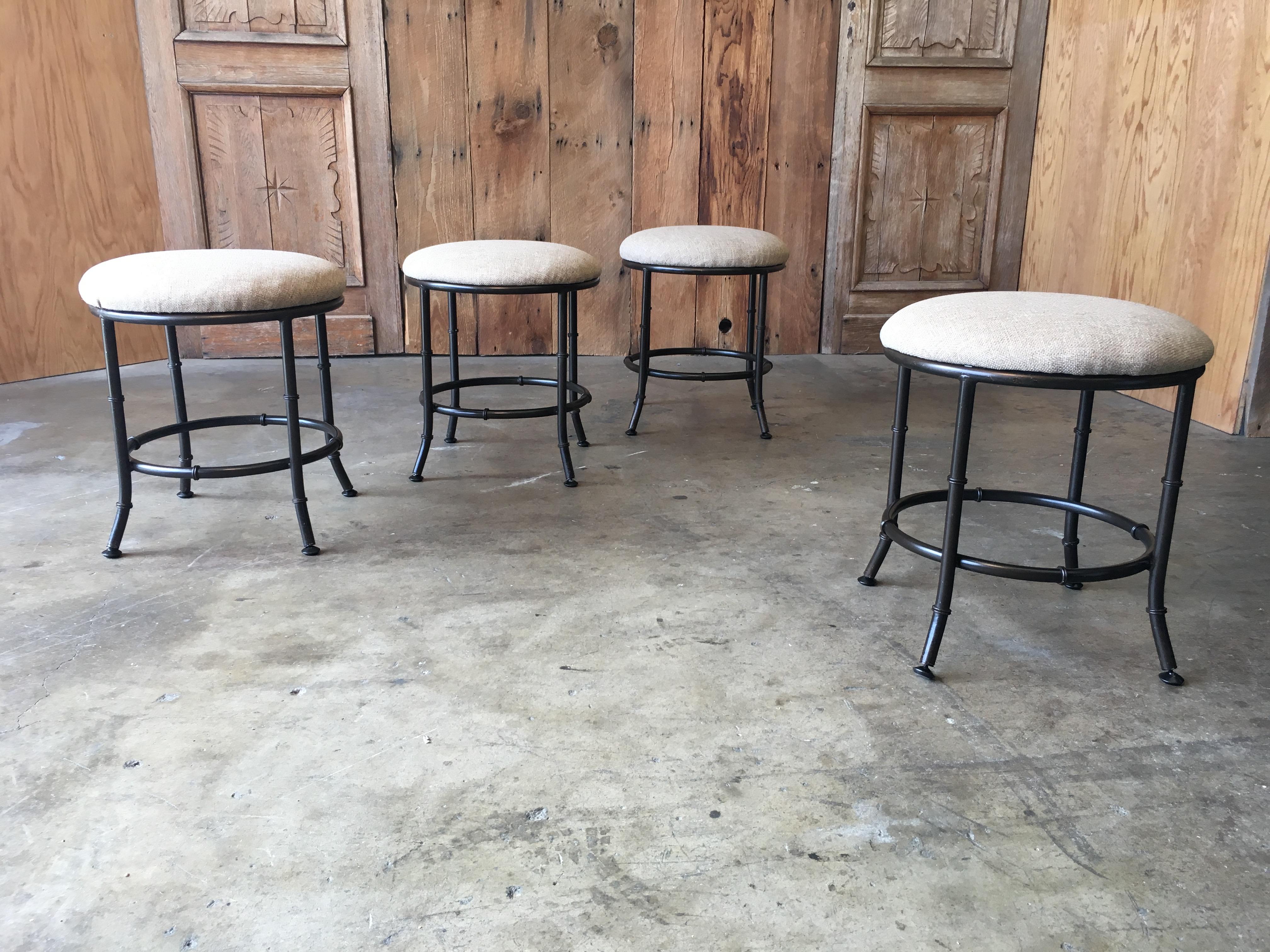 Faux Bamboo Stools Set of Four 9