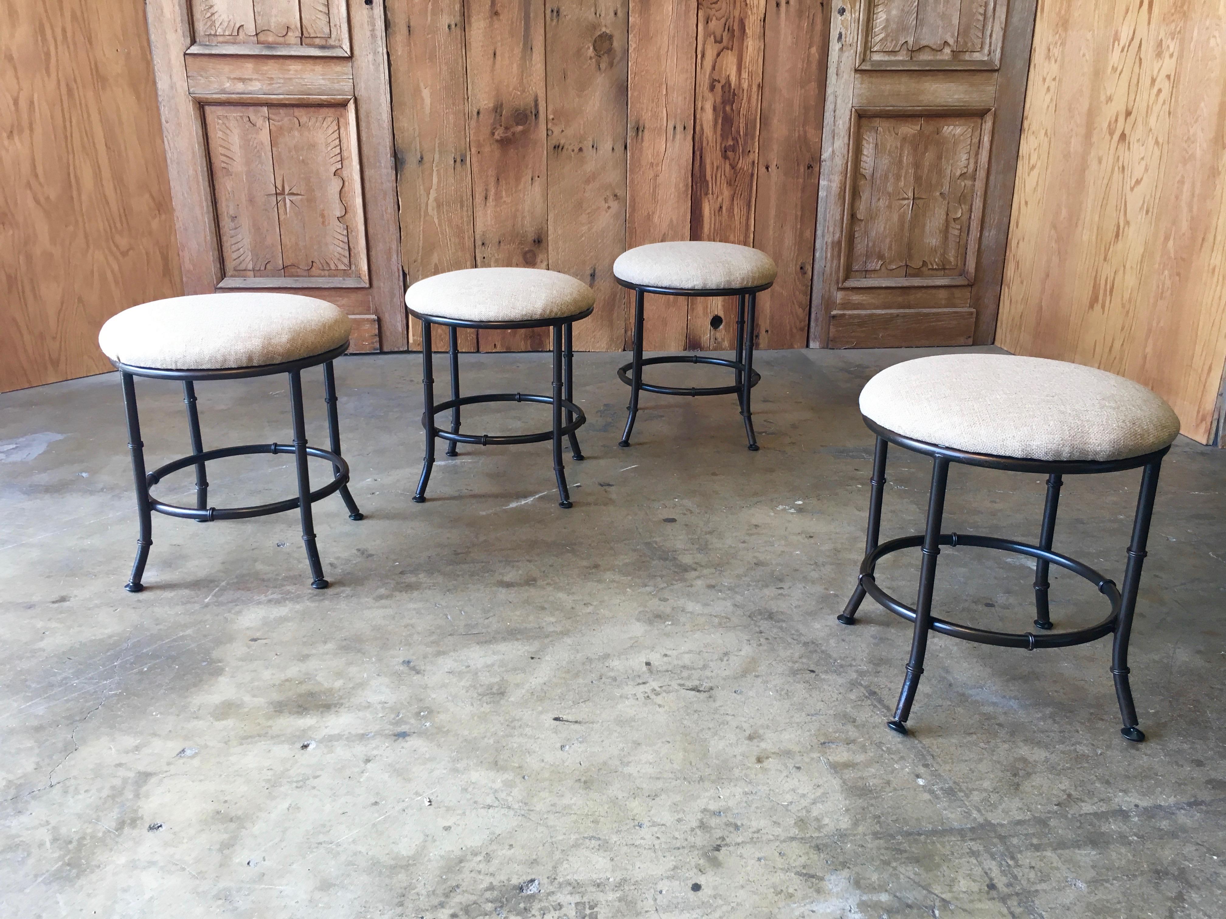 Faux Bamboo Stools Set of Four 11