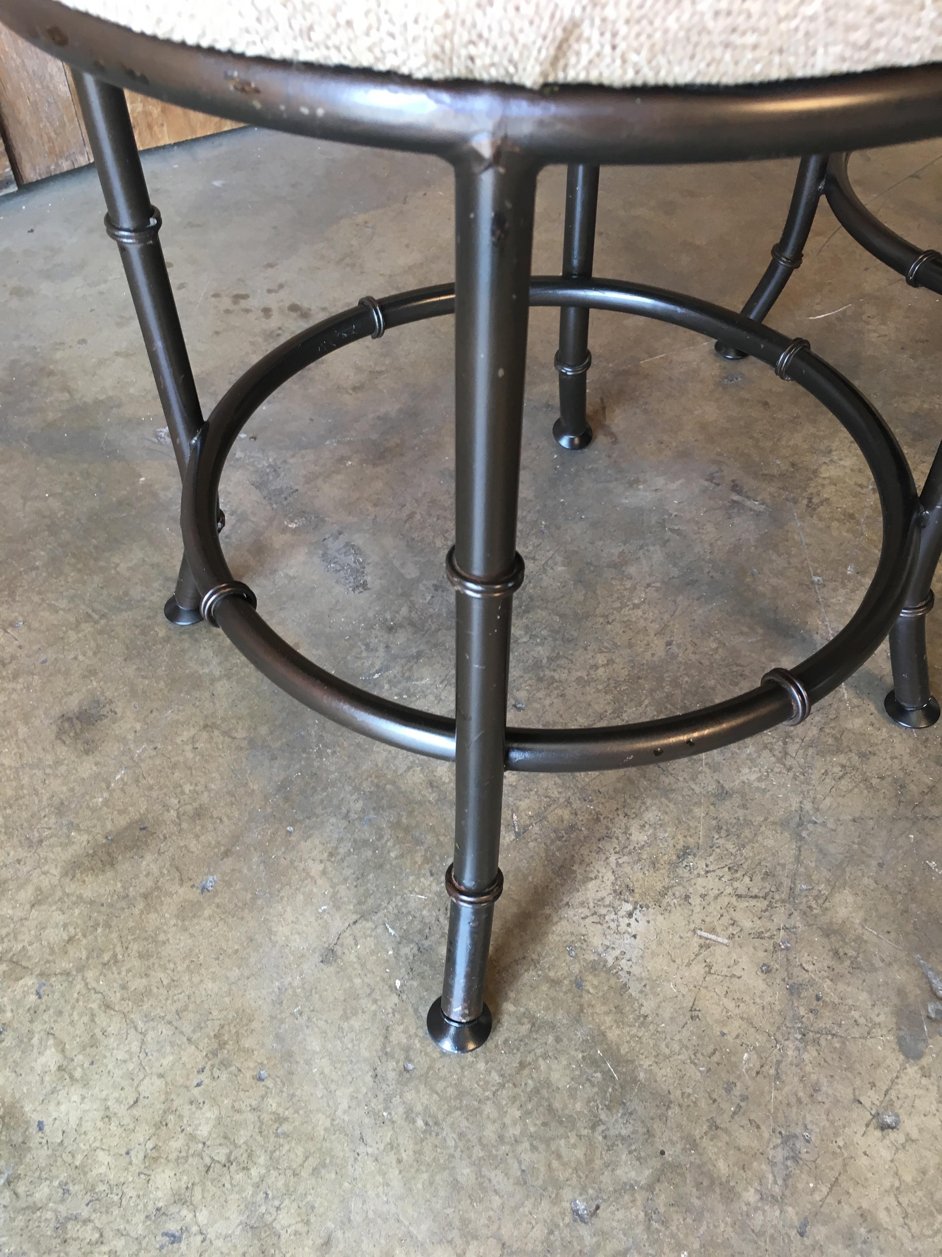 Metal Faux Bamboo Stools Set of Four