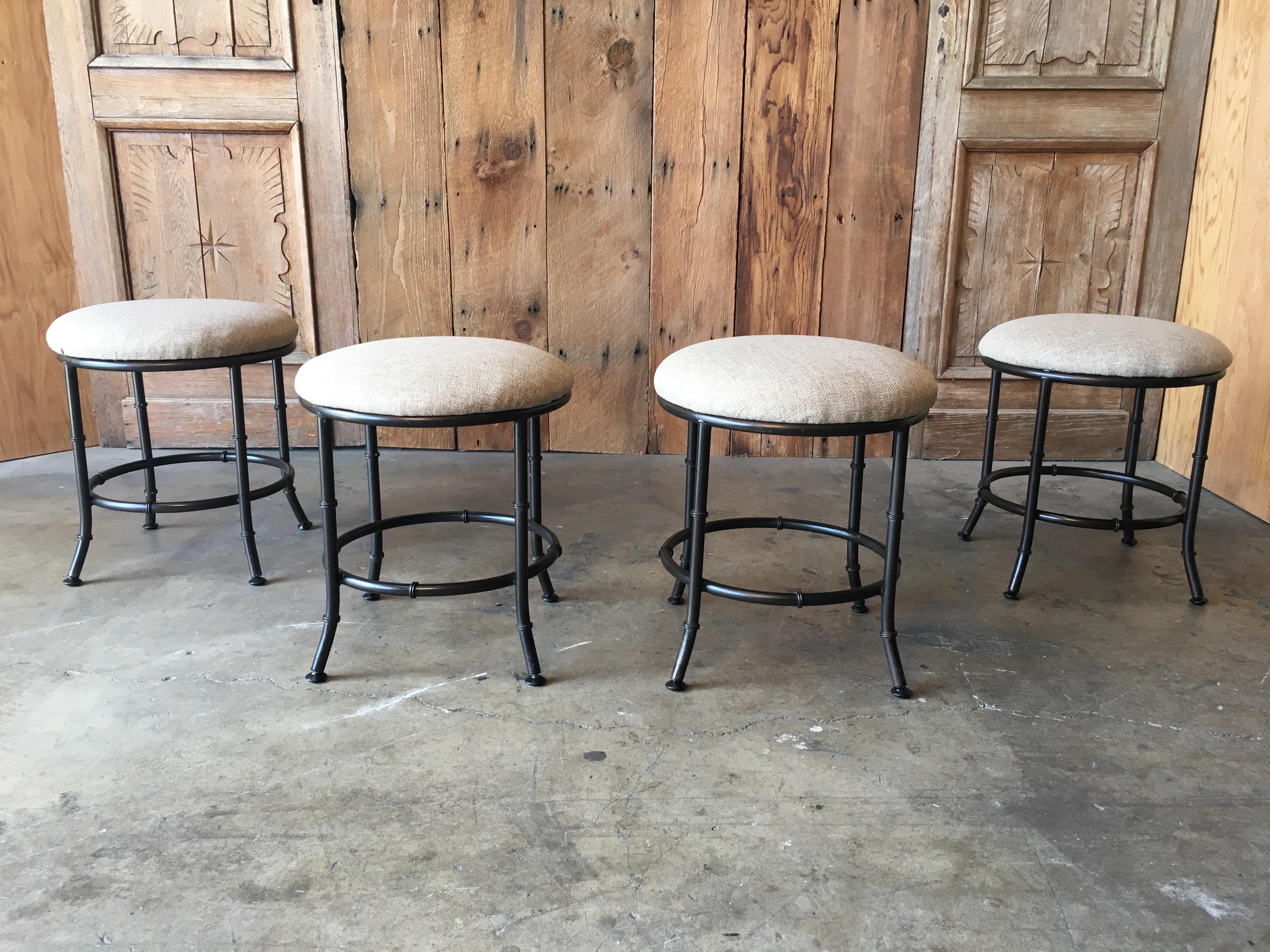 Faux Bamboo Stools Set of Four 3