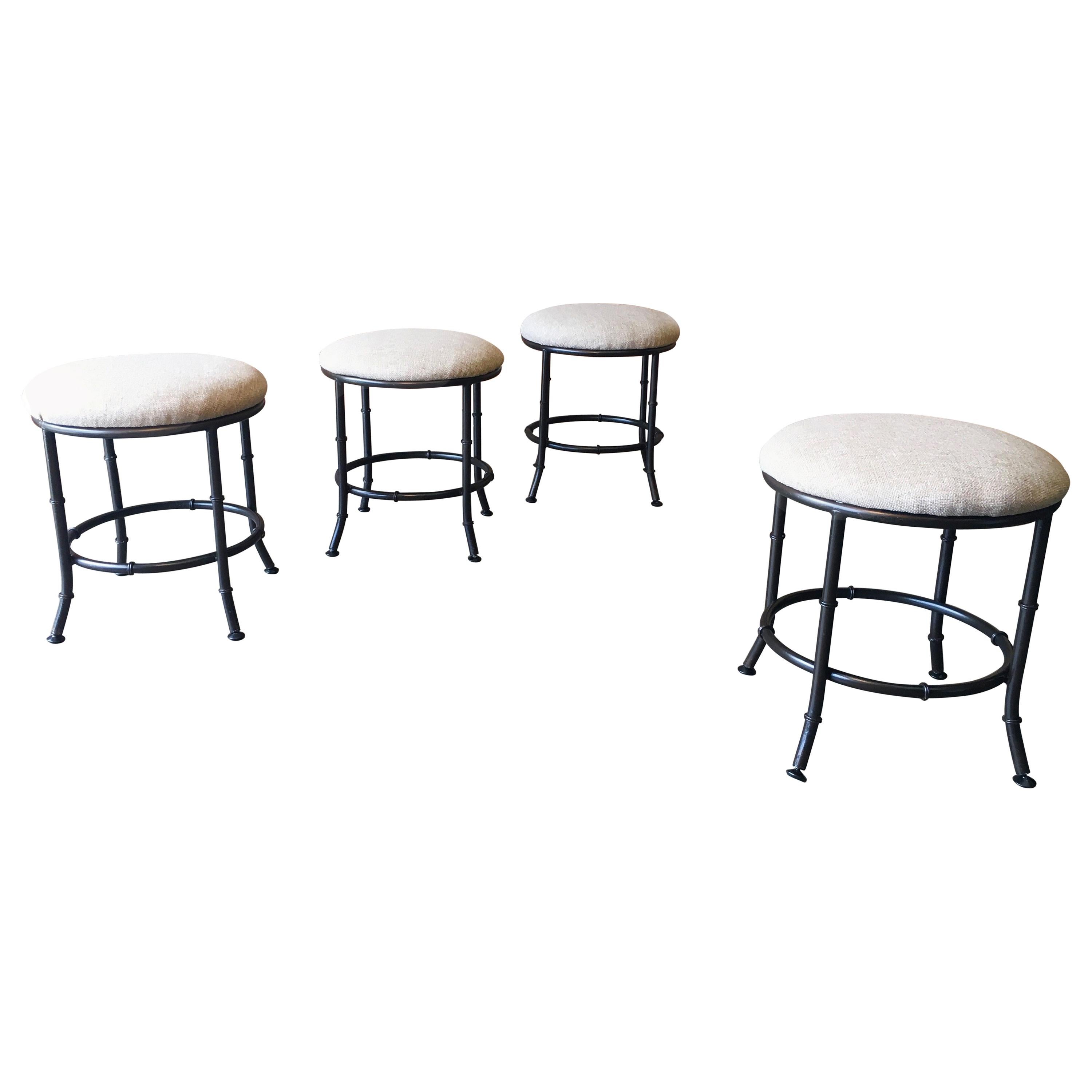 Faux Bamboo Stools Set of Four