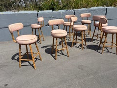 Faux Bamboo Swivel Barstools, Holz, Hocker