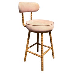 Faux Bamboo Swivel Barstools, Holz, Hocker