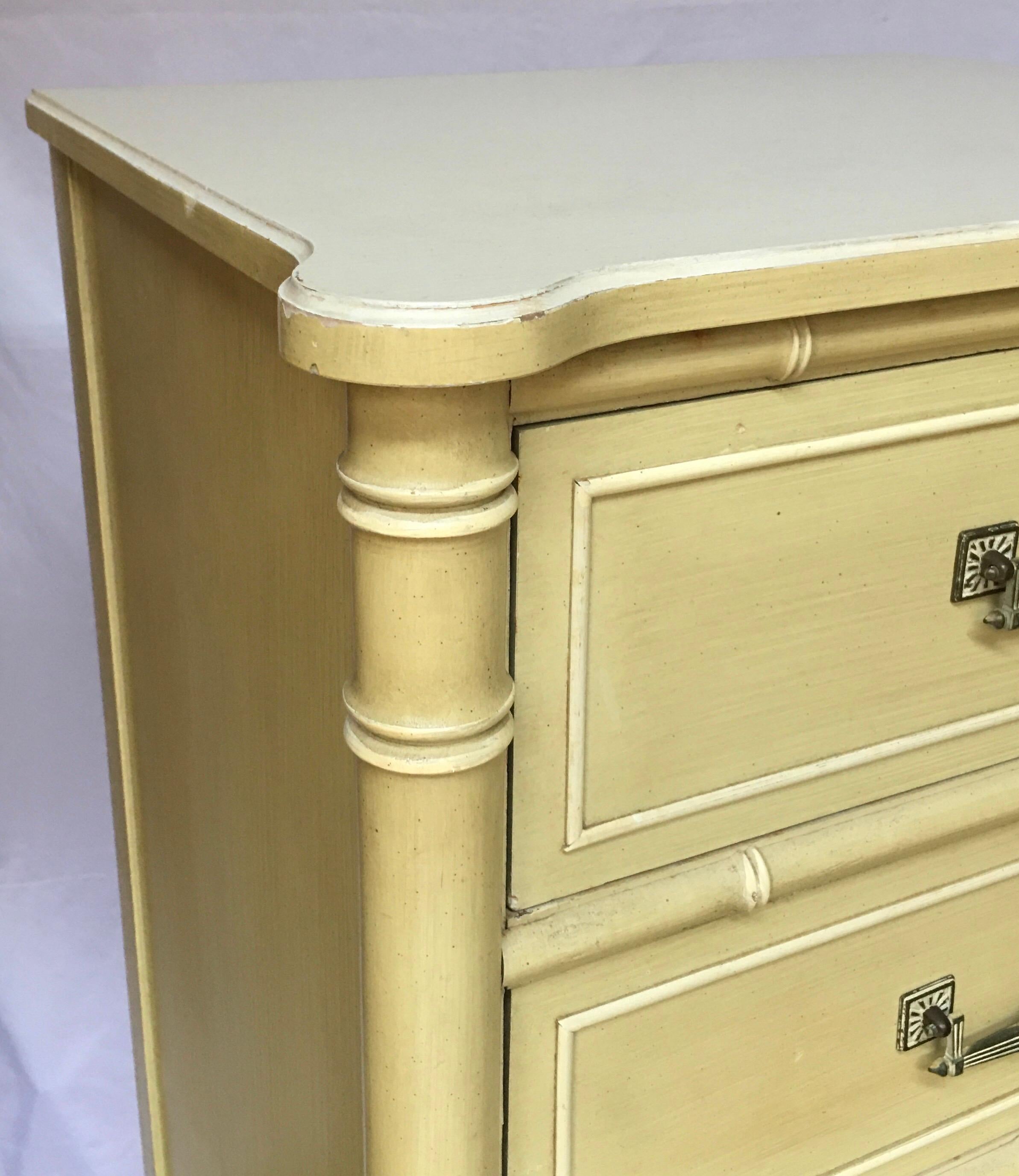 Hollywood Regency Faux Bamboo Tall Chest of Drawers Hollywood Palm Regency, Henry Link Bali Hai 