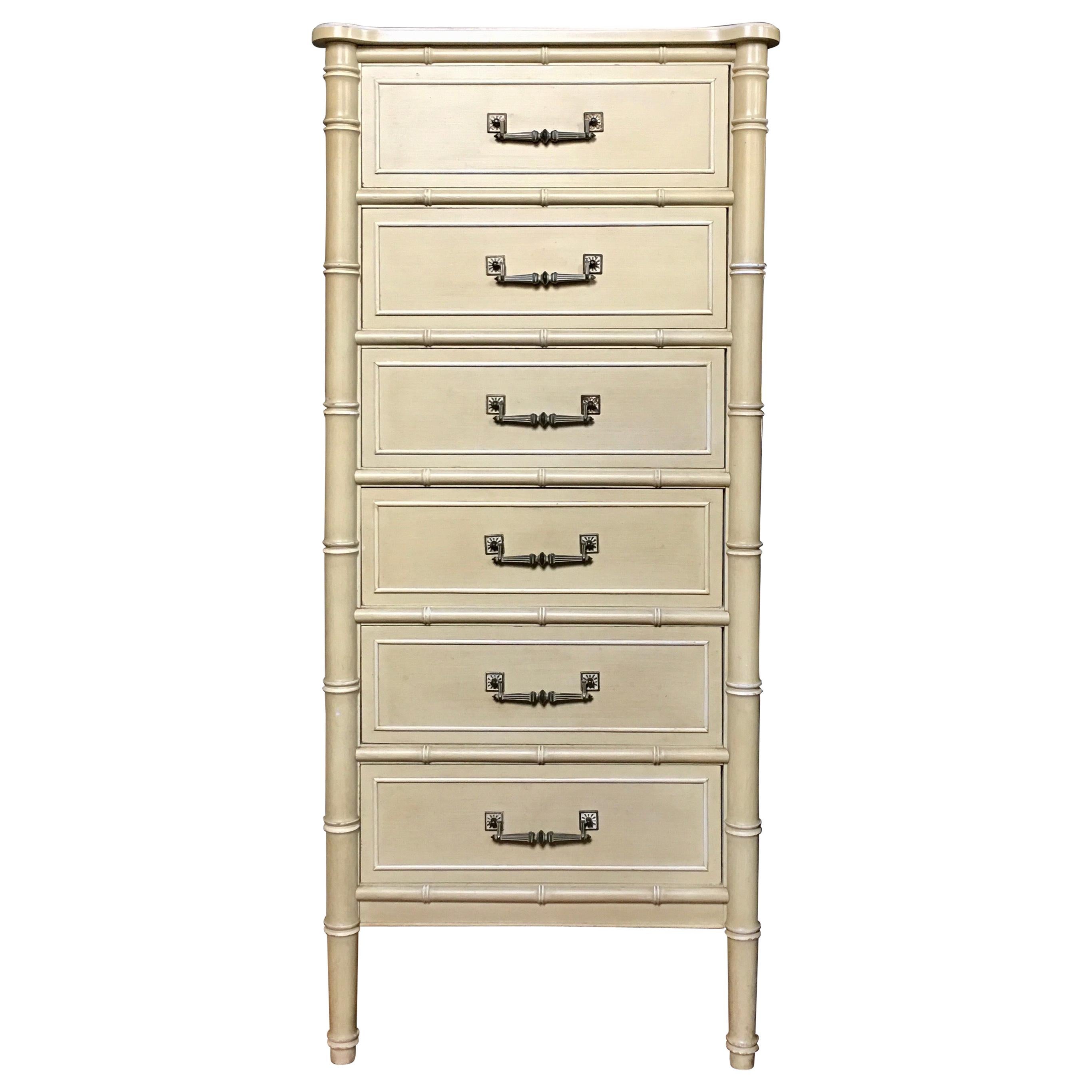 Faux Bamboo Tall Chest of Drawers Hollywood Palm Regency, Henry Link Bali Hai 