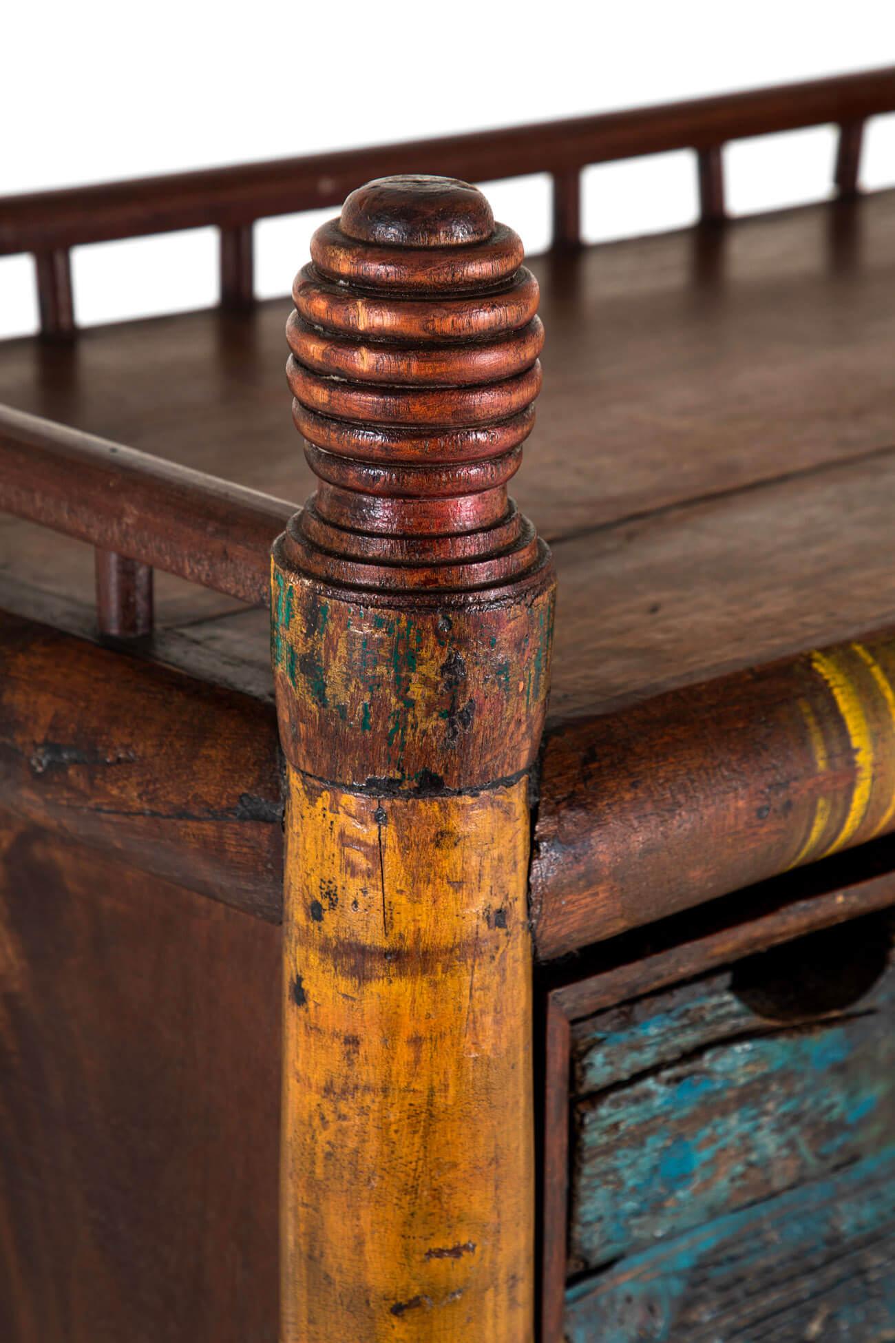 Armadio portaoggetti in teak finto bambù in vendita 6