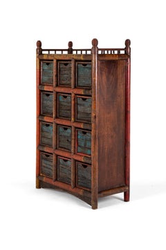 Faux Bamboo Teak Storage Cabinet