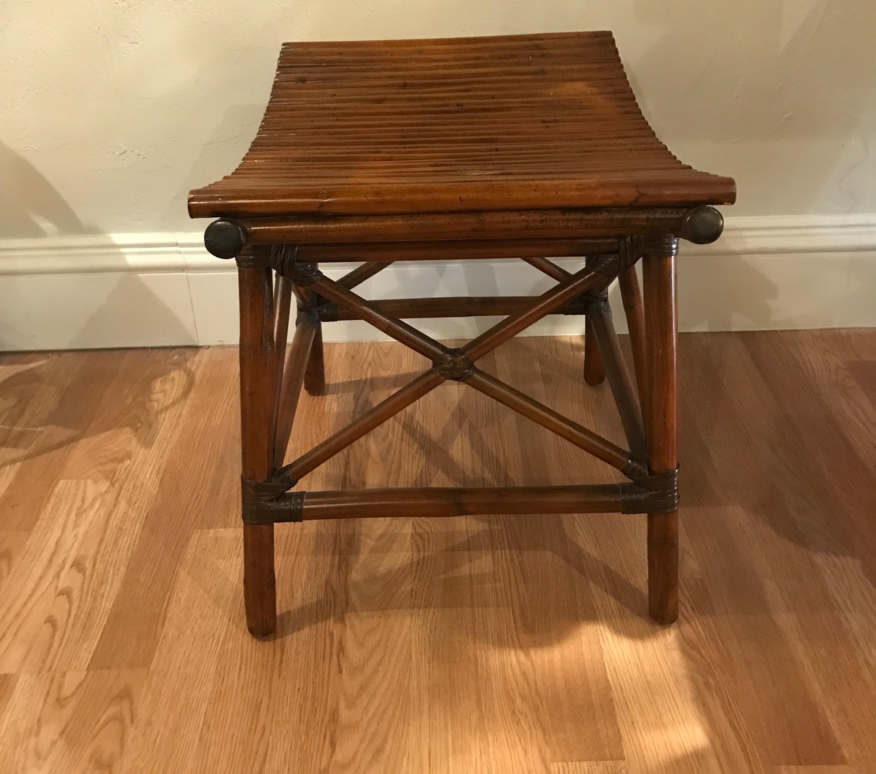 Faux Bamboo Thebes Style Bench In Good Condition In West Palm Beach, FL