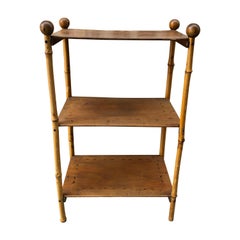 Faux Bamboo Three-Tiered Stand with Hand Painted Accents